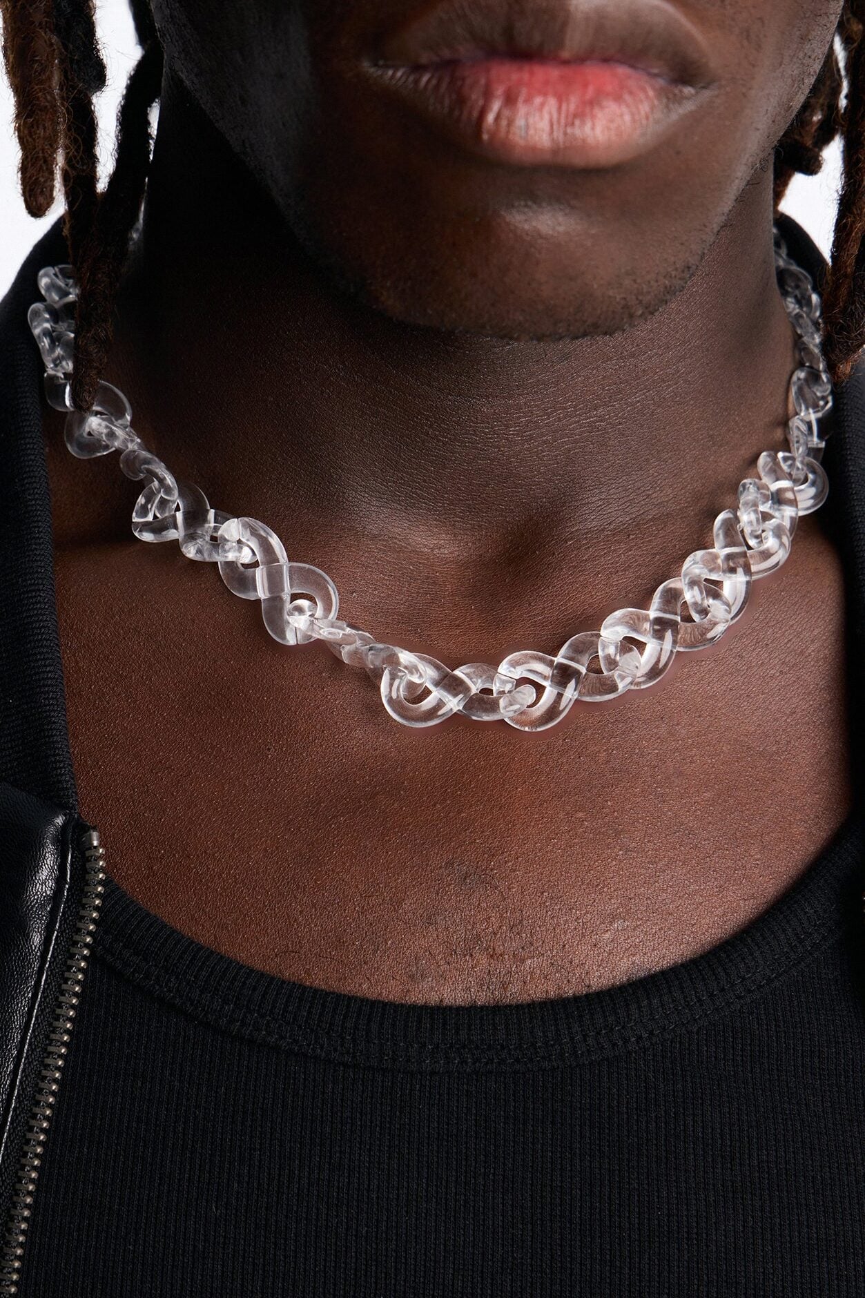 Thick Clear Infinity Chain Necklace - Clear image 1