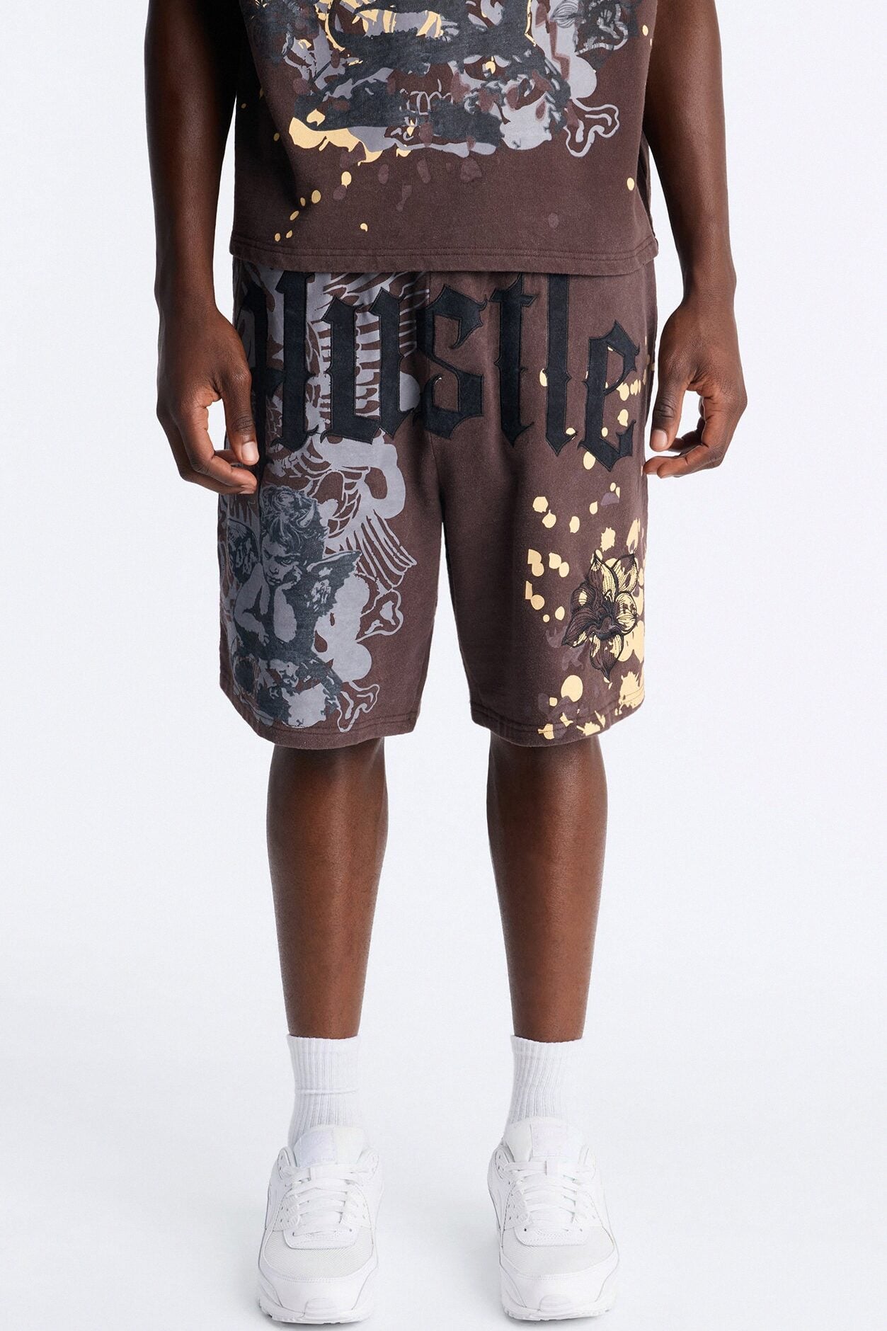 Heavenly Hustle Patch Relaxed Sweatshort - Brown image 1