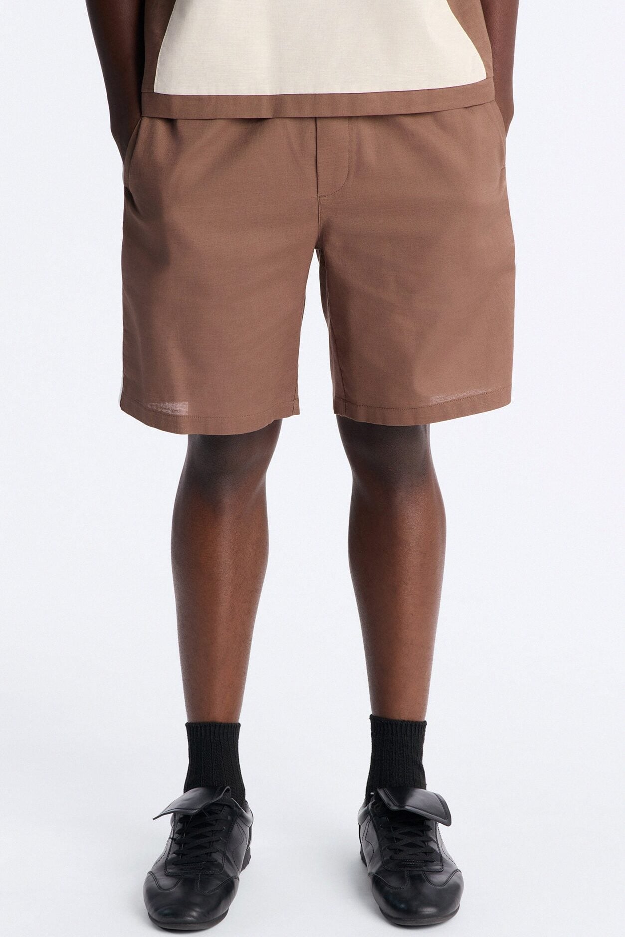 Basic Color Block Relaxed Short - Brown/combo image 1