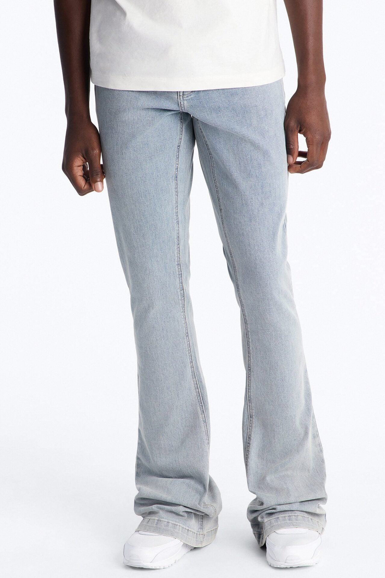 Super Stacked Skinny Flare Jean - Light Blue Wash image 1