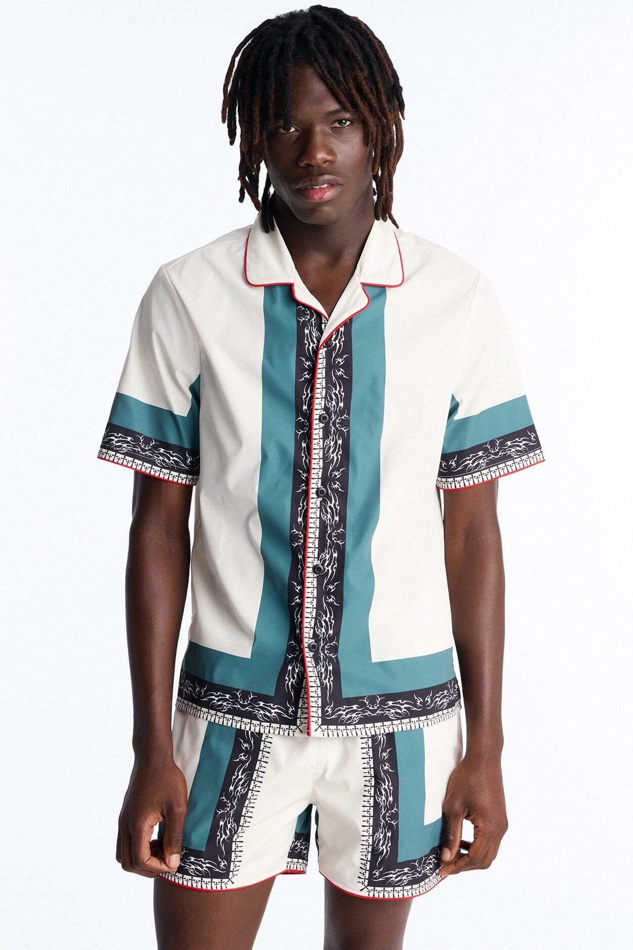 Relaxed Vista Mare Cuban Collar Button Up Shirt - Multi Color image 1