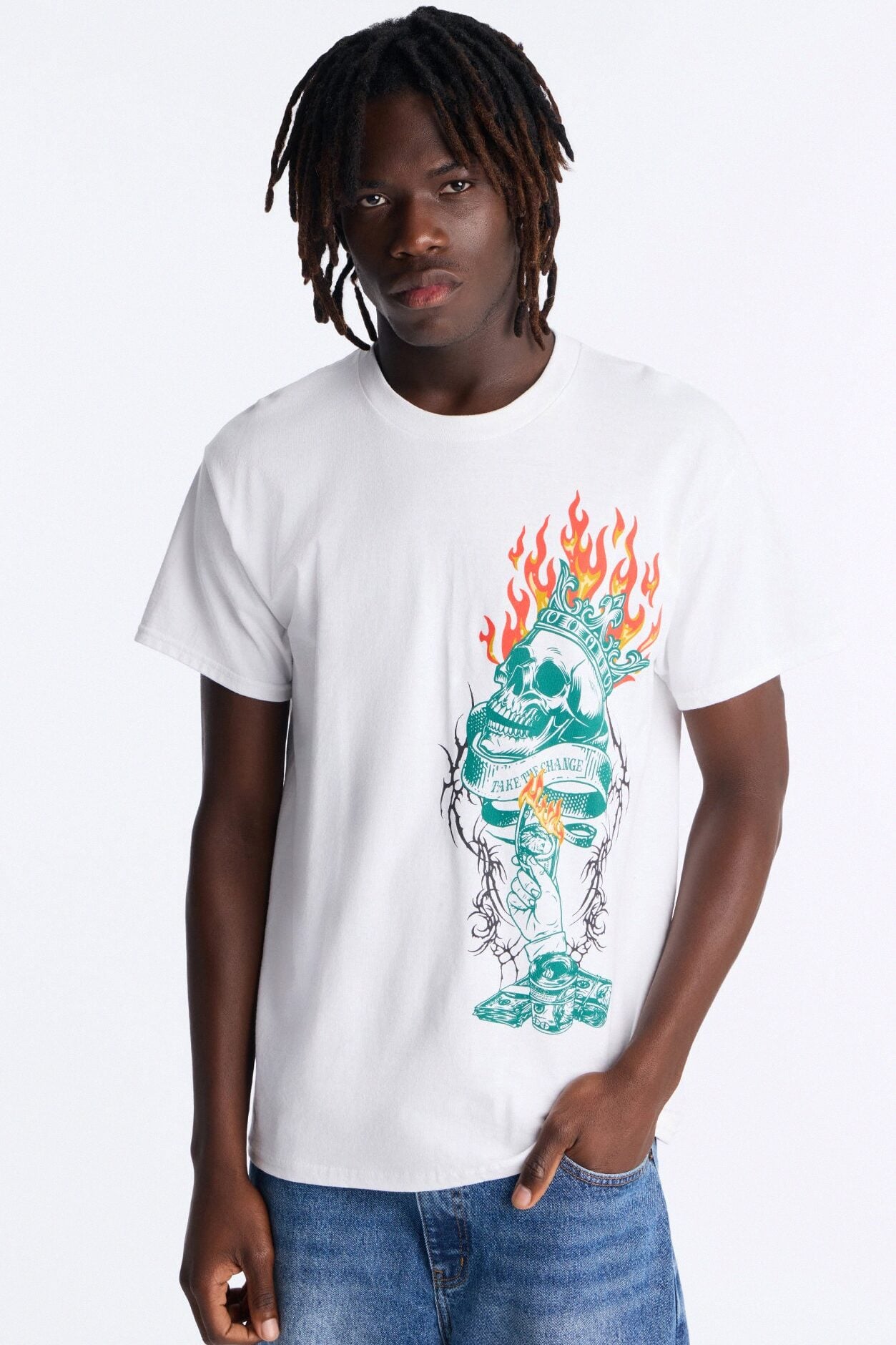Let's Make Some Money Oversized Short Sleeve Tee - White image 1