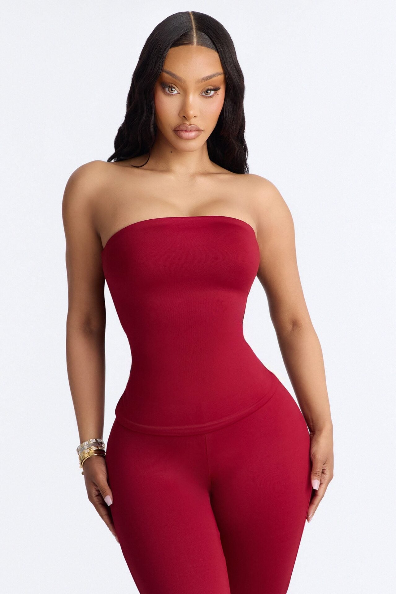 Contour Double Lined Tube Top - DarkRed image 1