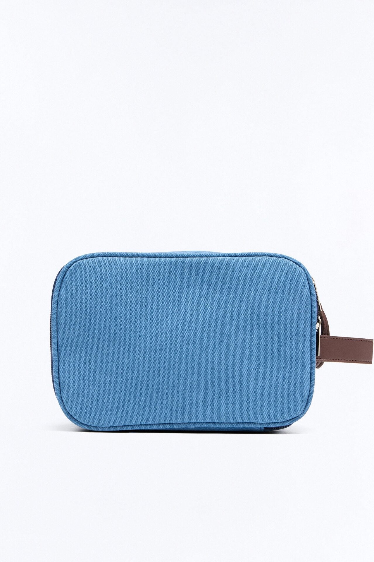 Lazy Weekend Leather Strap Travel Toiletry Bag - Blue image 1