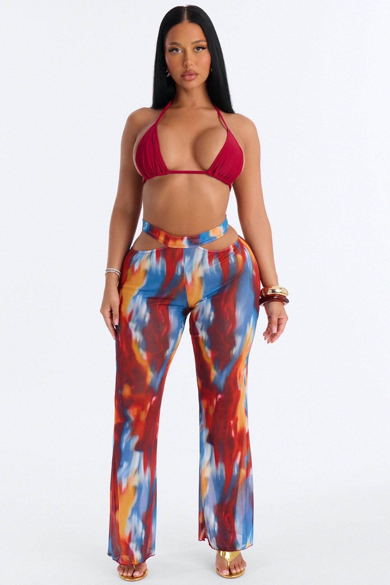 Body Talk Swim Cover Up Pants - Multi Color image 1