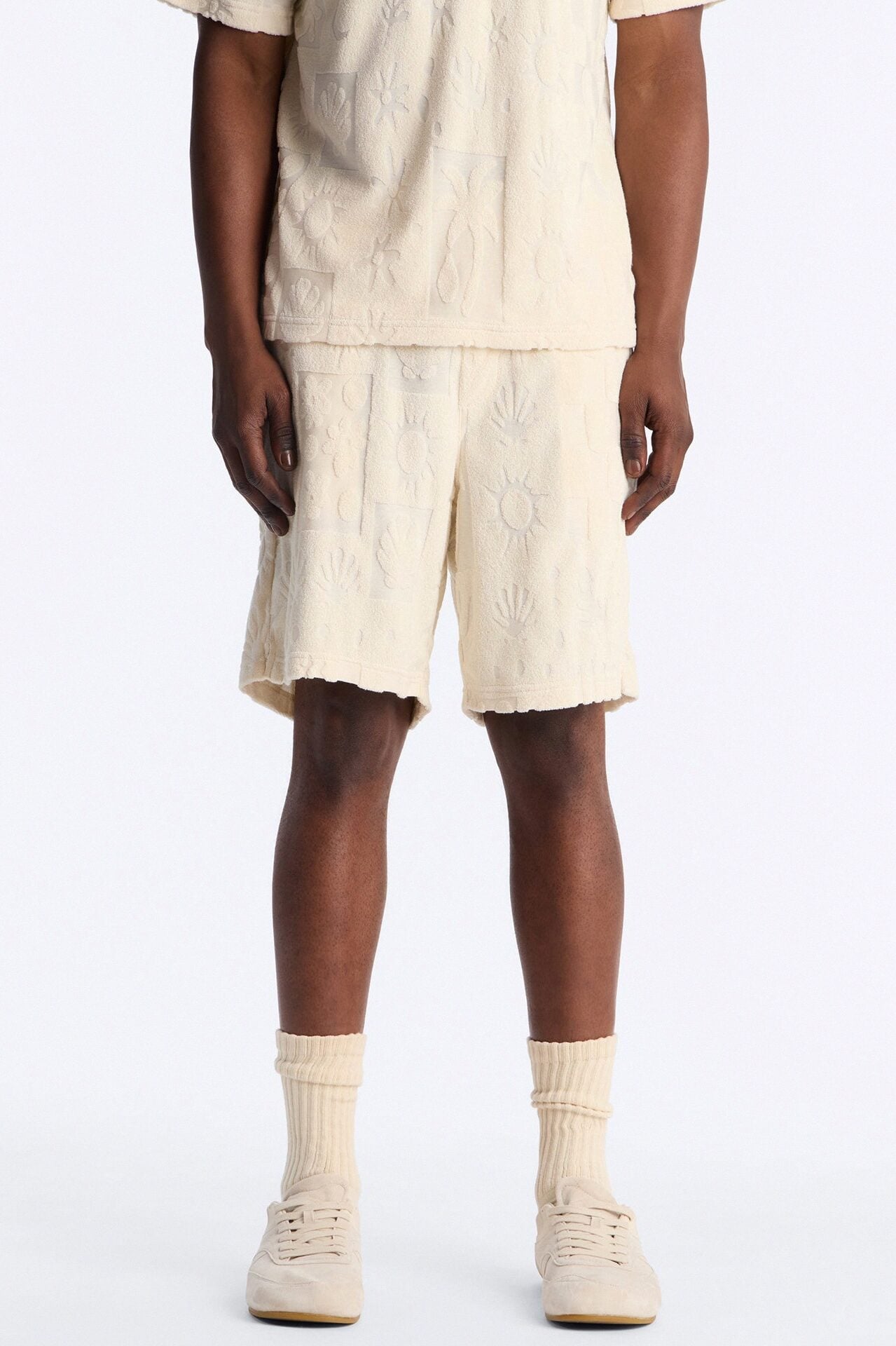 Relaxed Cloud Jacquard Terry Short - Cream image 1