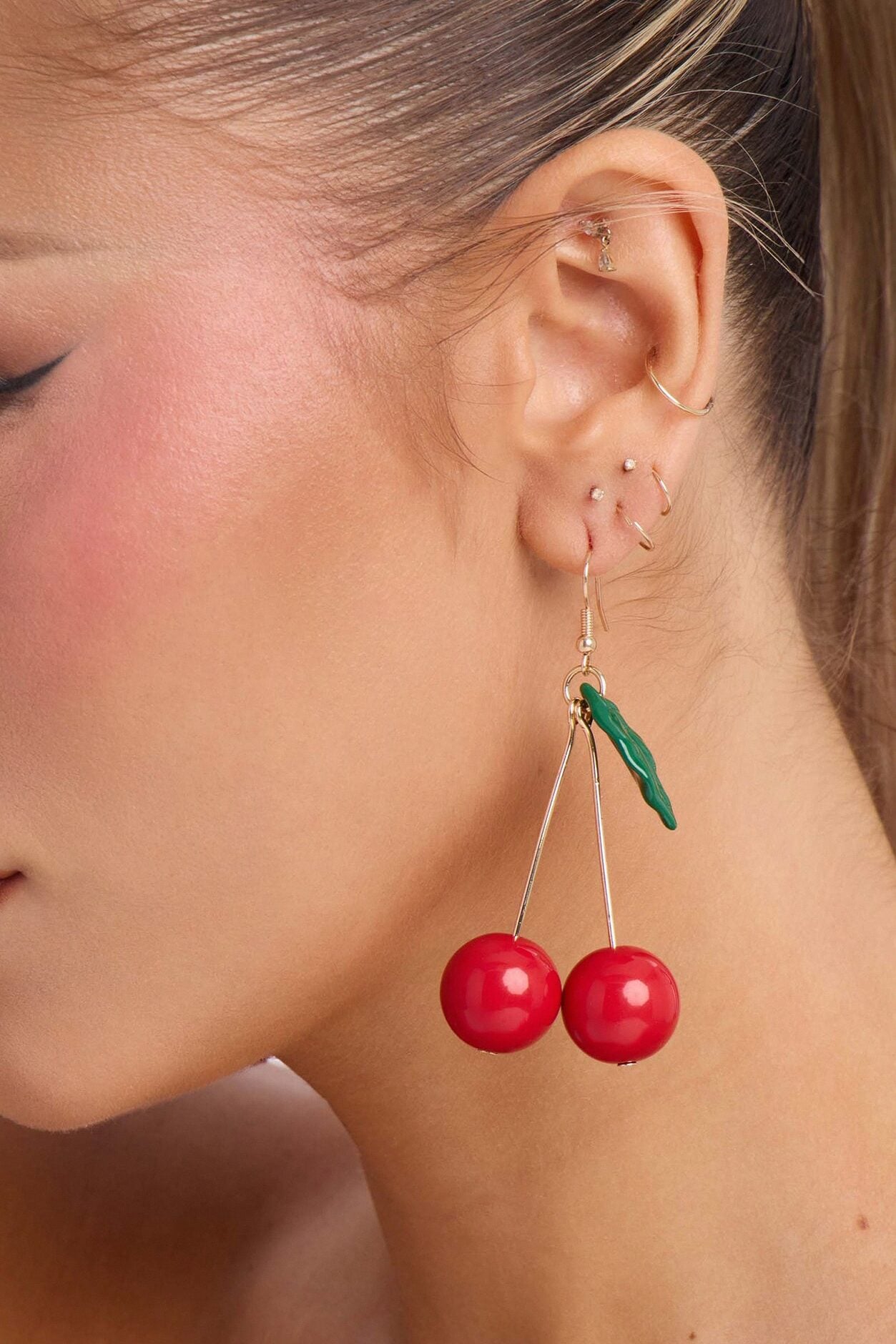 Cherry Darling Earrings - Red image 1