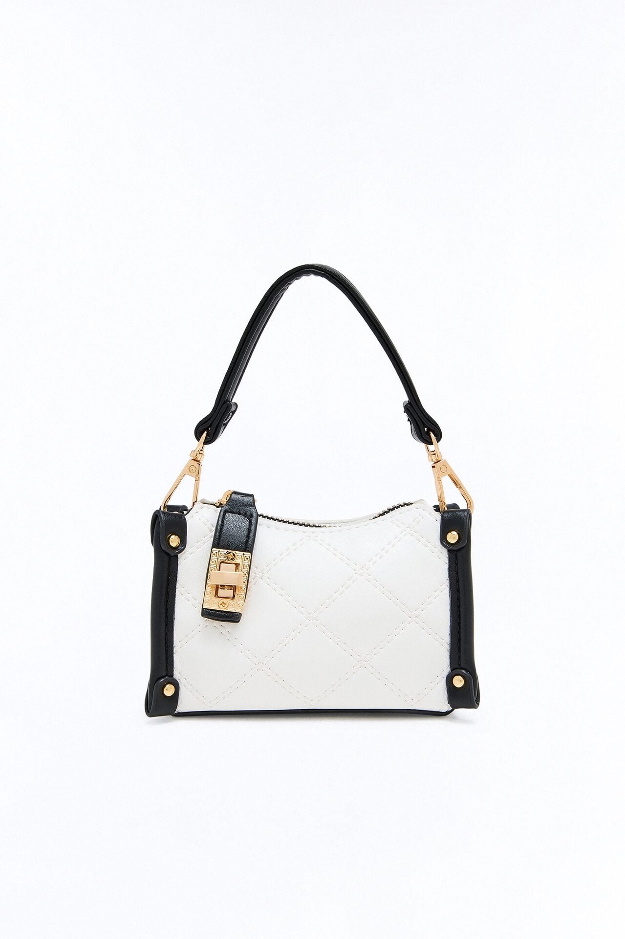 Just Enough Mini Faux Leather Crossbody - White/combo image 1