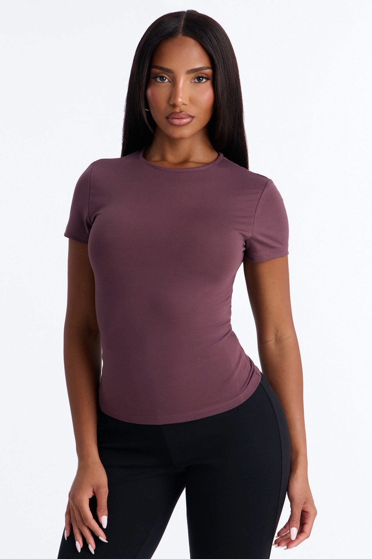 Myla Tricot Lounge Short Sleeve Top - Plum image 1