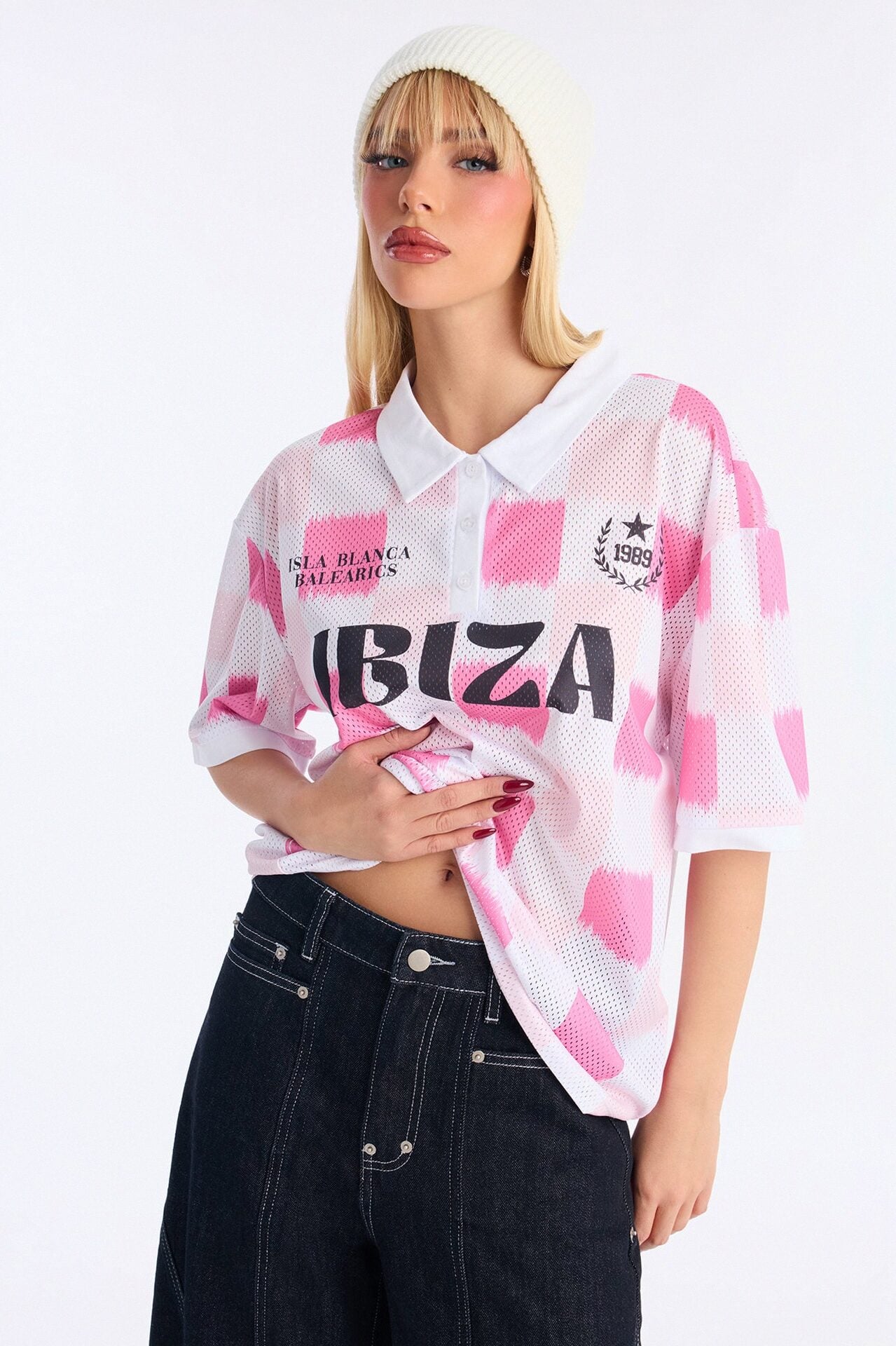 Ibiza Checkered Jersey - Pink/combo image 1