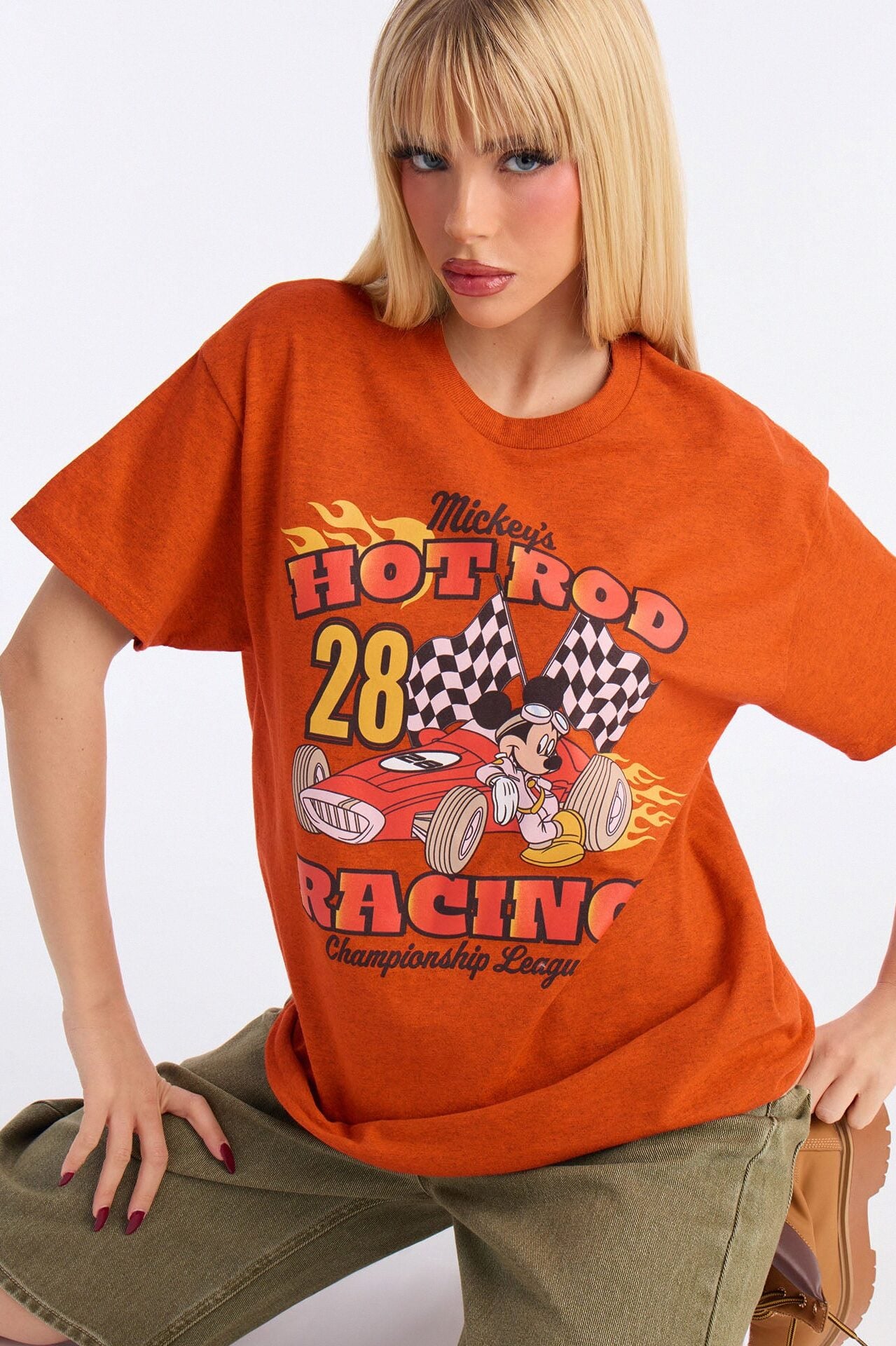 Mickey Racing Hot Rod Tee - Orange image 1