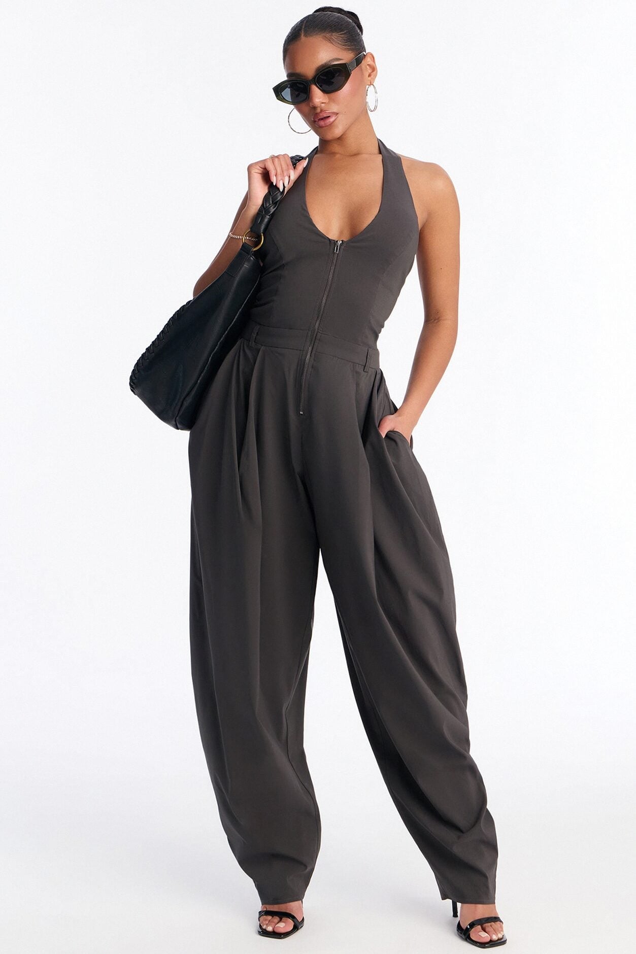 Alyssia Balloon Leg Jumpsuit - Charcoal image 1