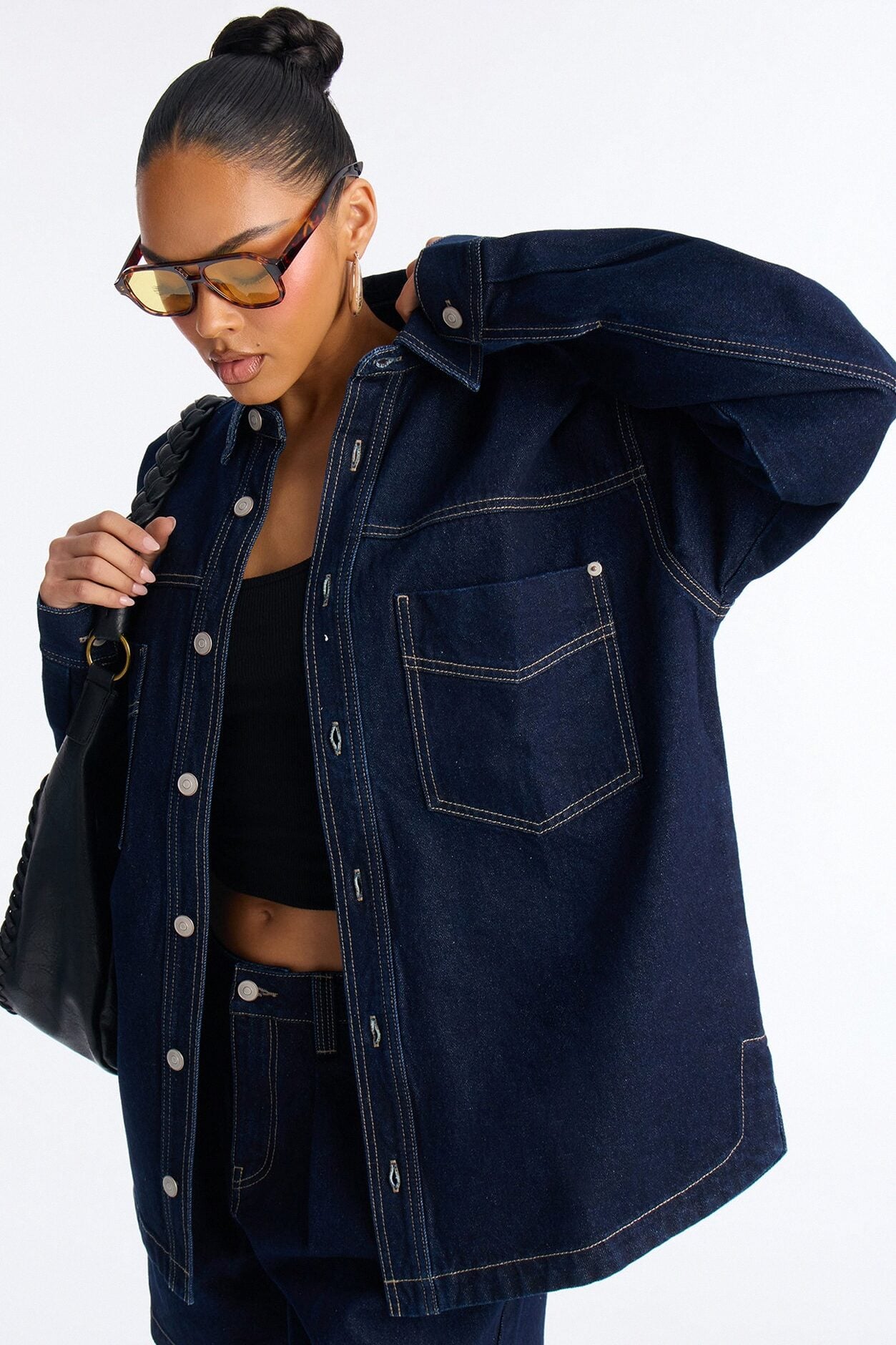Night Borough Denim Shacket - Dark Wash image 1