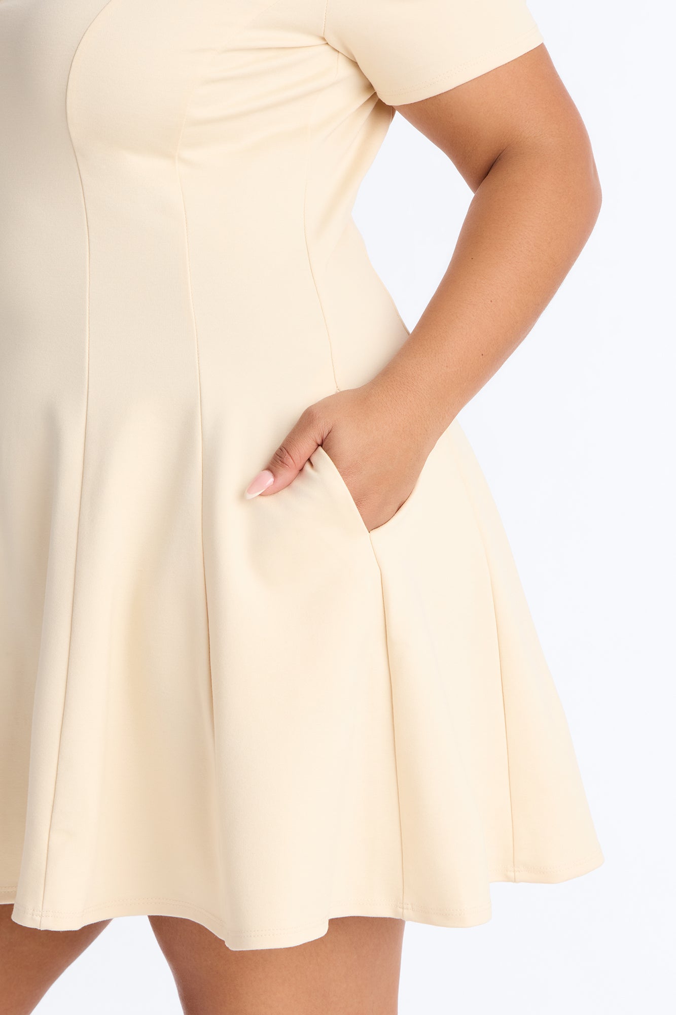 Racket Up Collared Mini Dress - Cream image 6