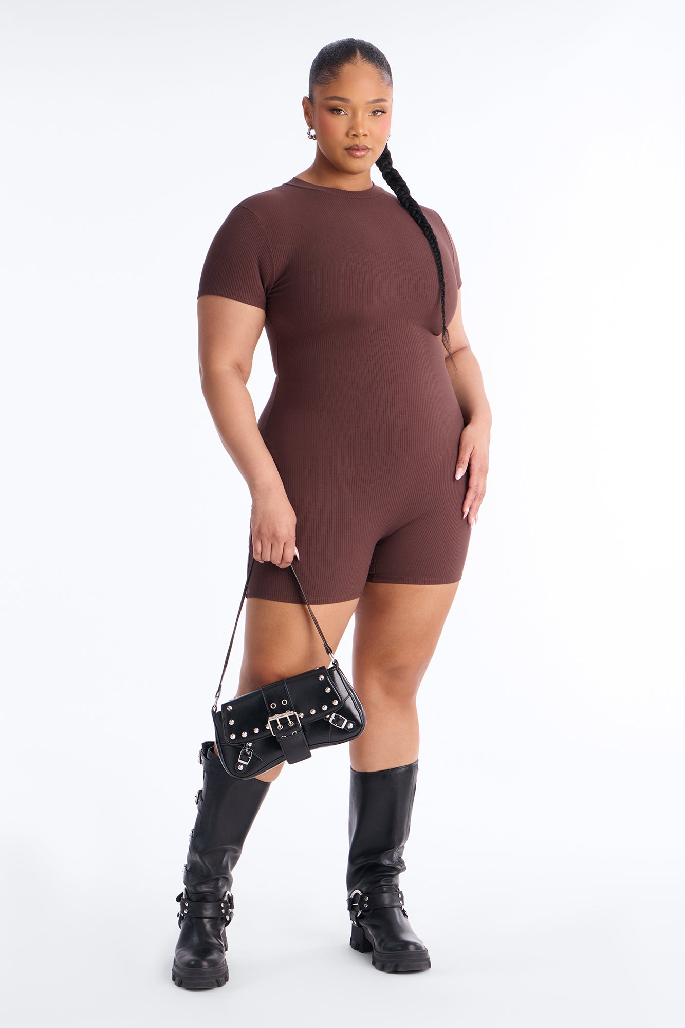 Malia Snatched Romper - Chocolate image 5