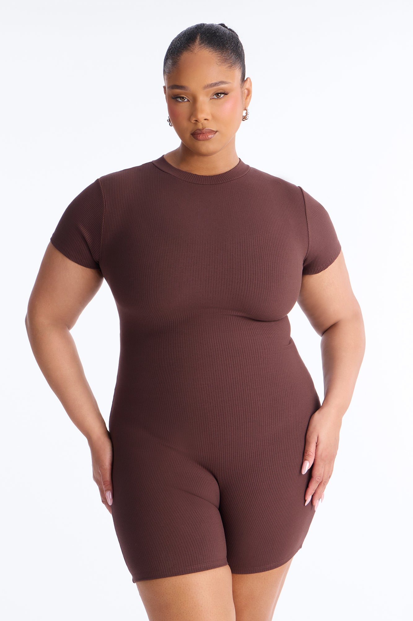 Malia Snatched Romper - Chocolate image 4