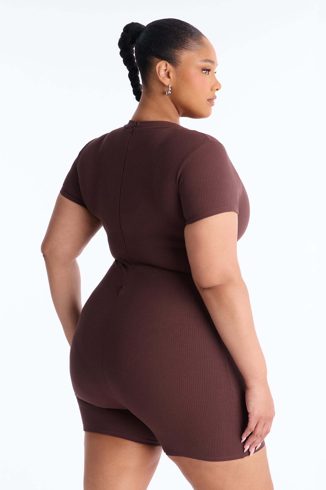 Malia Snatched Romper - Chocolate image 7