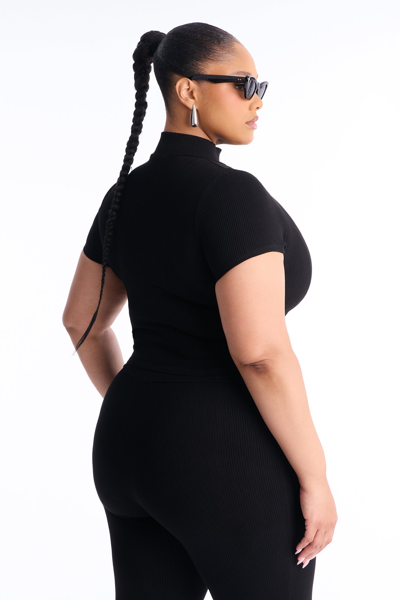 Mia Zip Snatched Pant Set - Black image 8