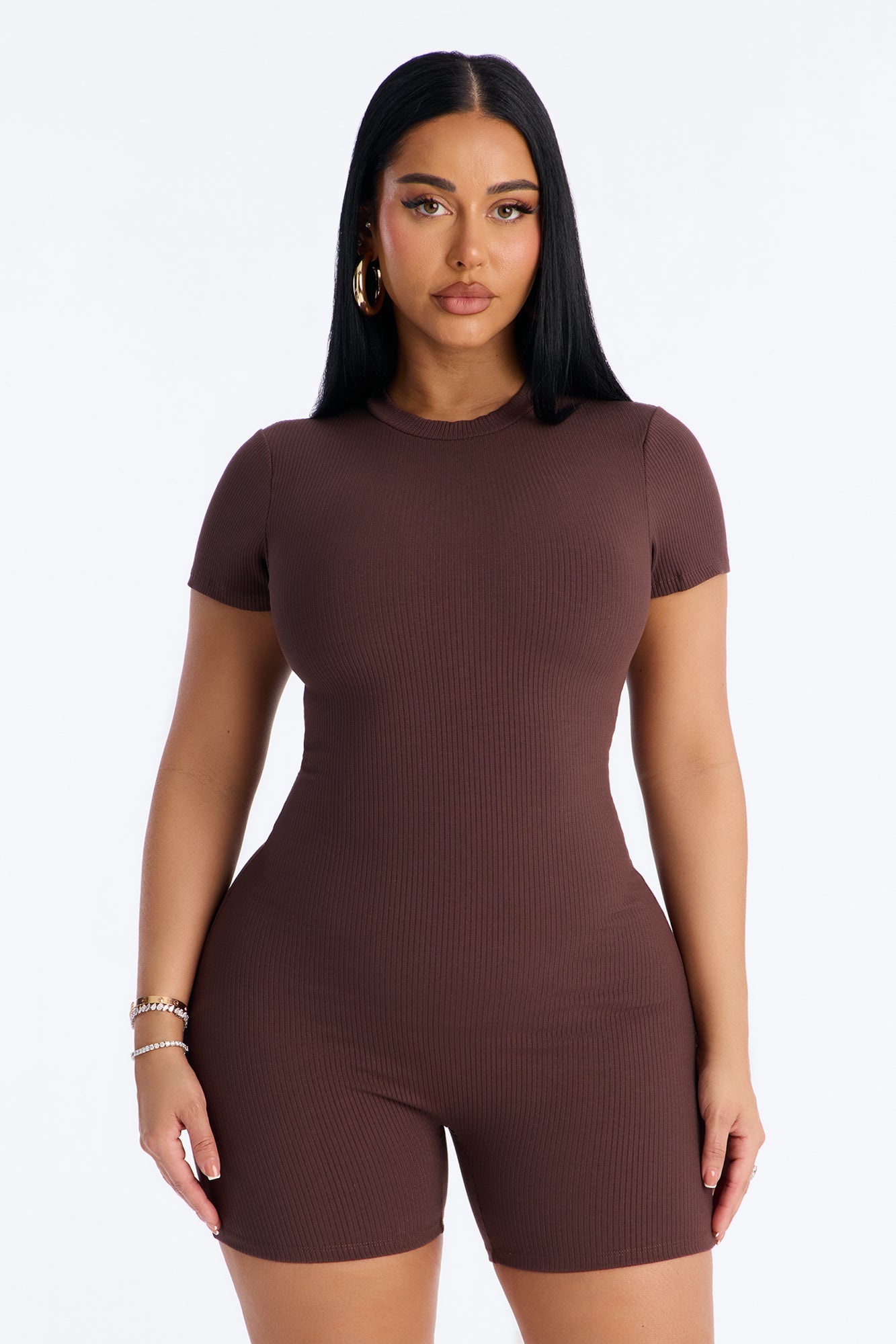 Malia Snatched Romper - Chocolate