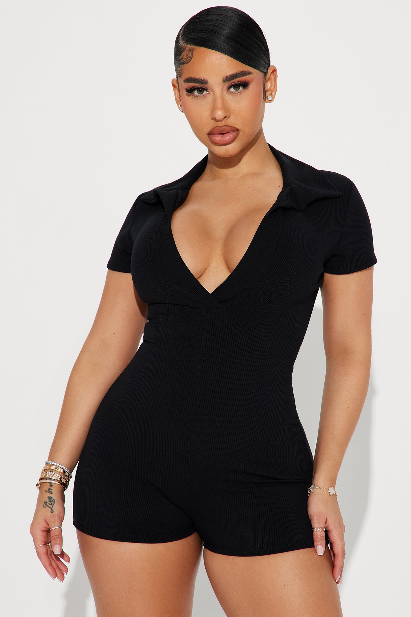 Shantel Snatched Romper - Black image 2