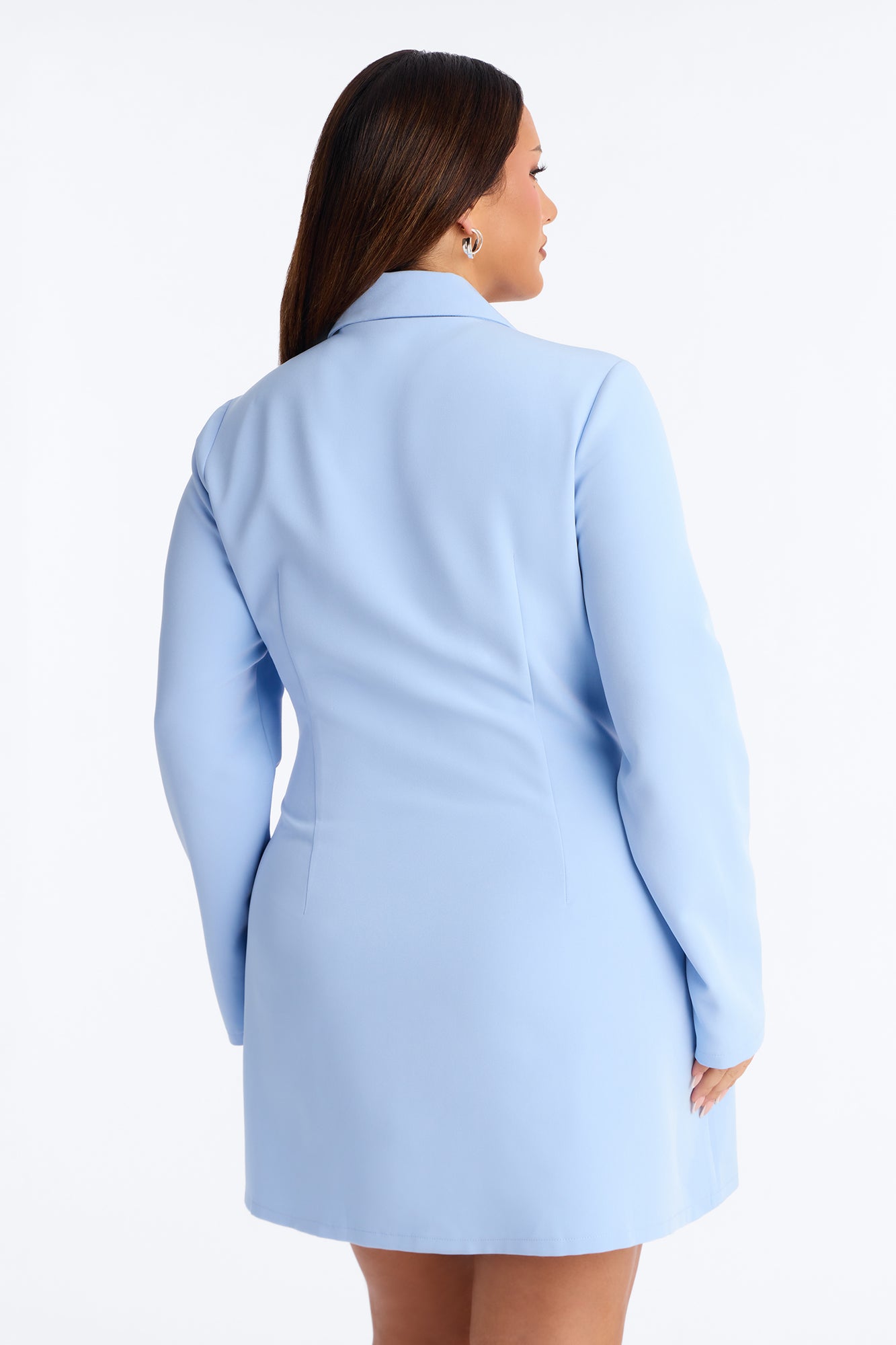 Pay Attention Blazer Mini Dress - Light Blue image 7