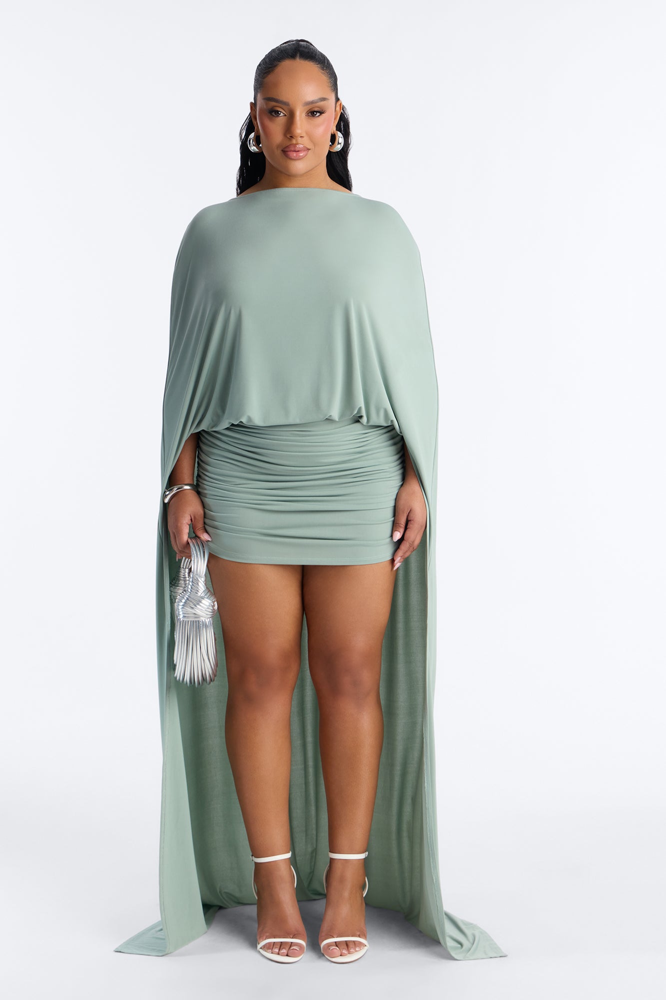 Zadie Babe Cape Mini Dress - Sage image 6