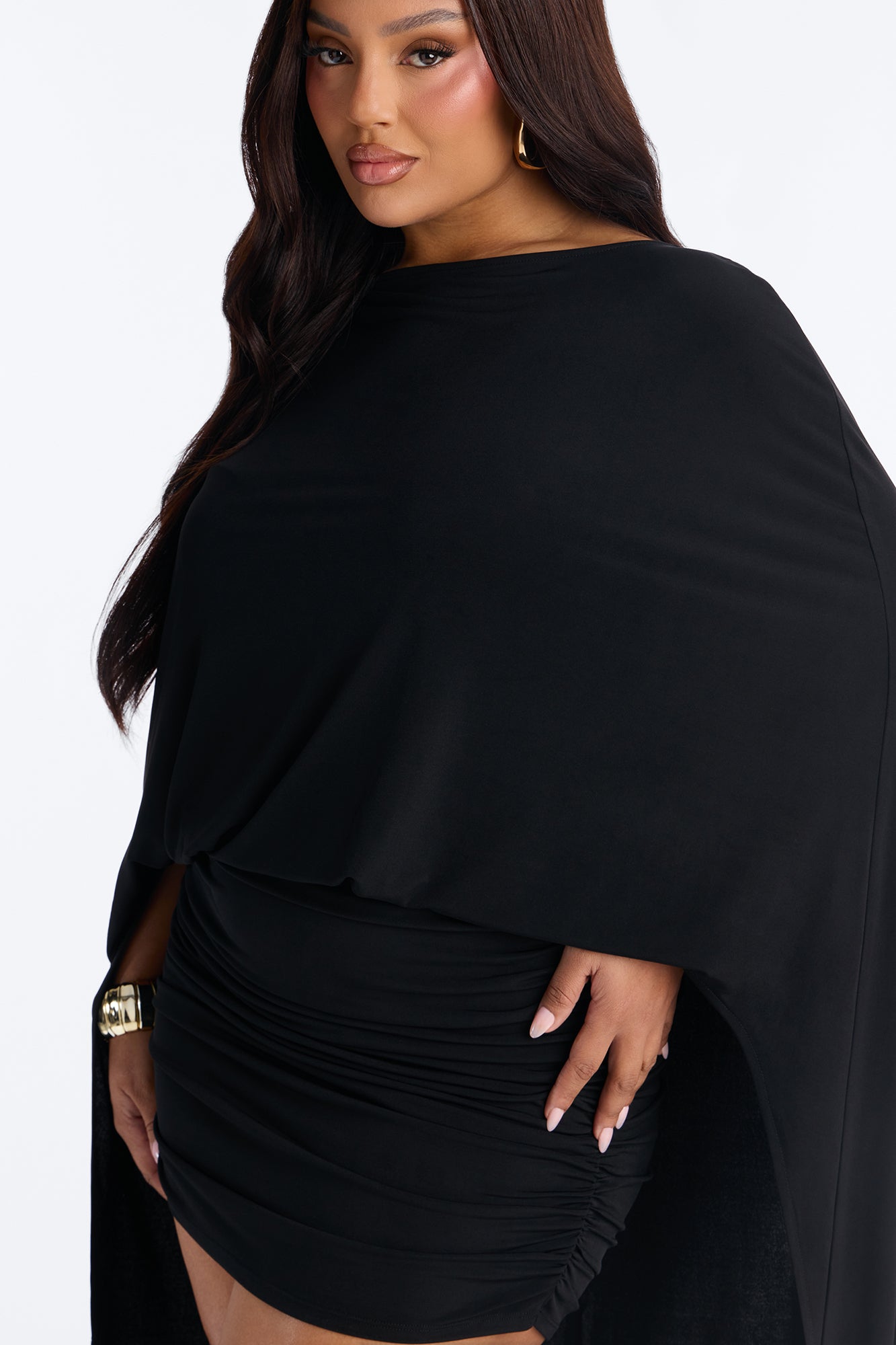 Zadie Babe Cape Mini Dress - Black image 7