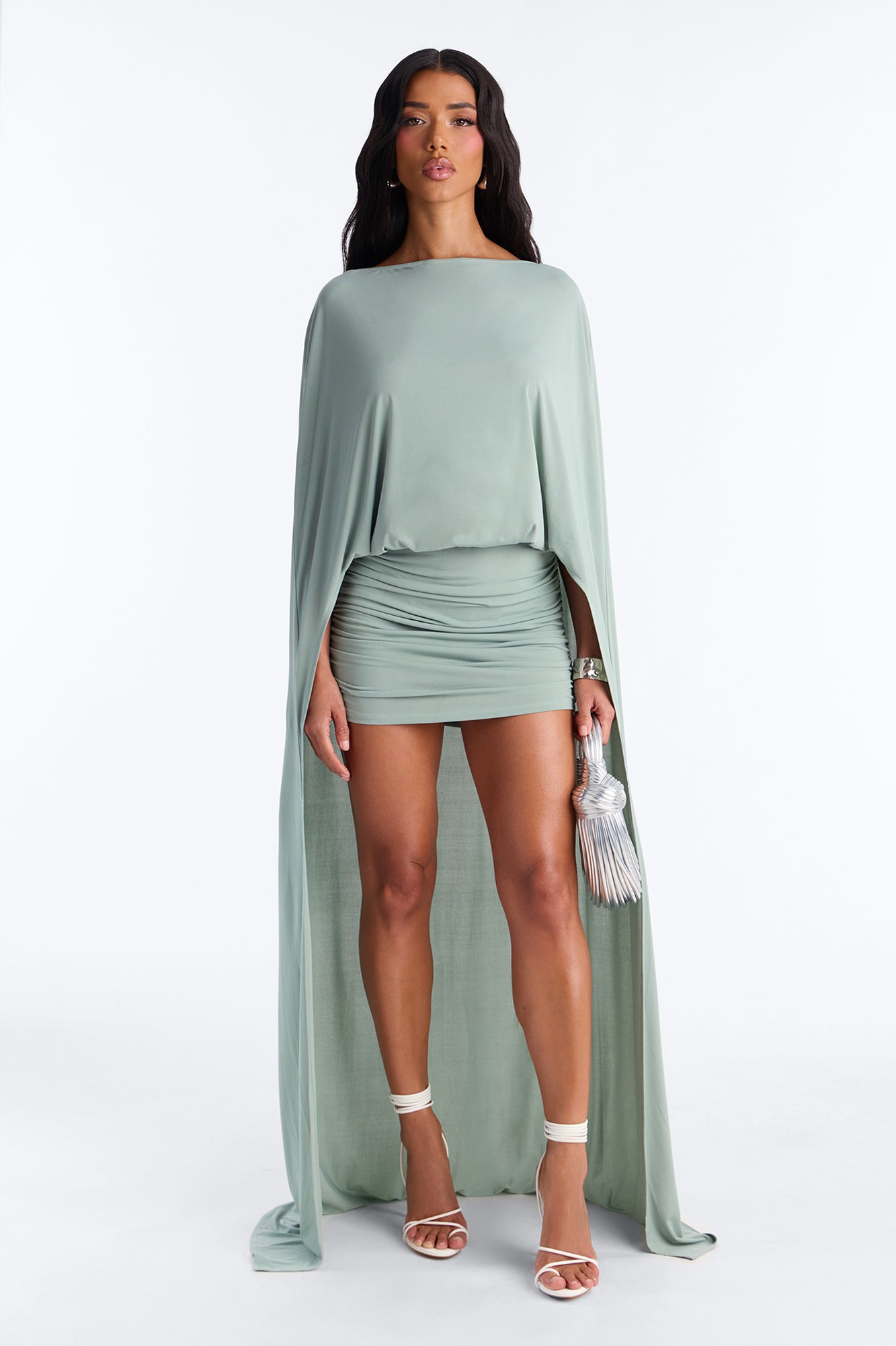 Zadie Babe Cape Mini Dress - Sage image 2