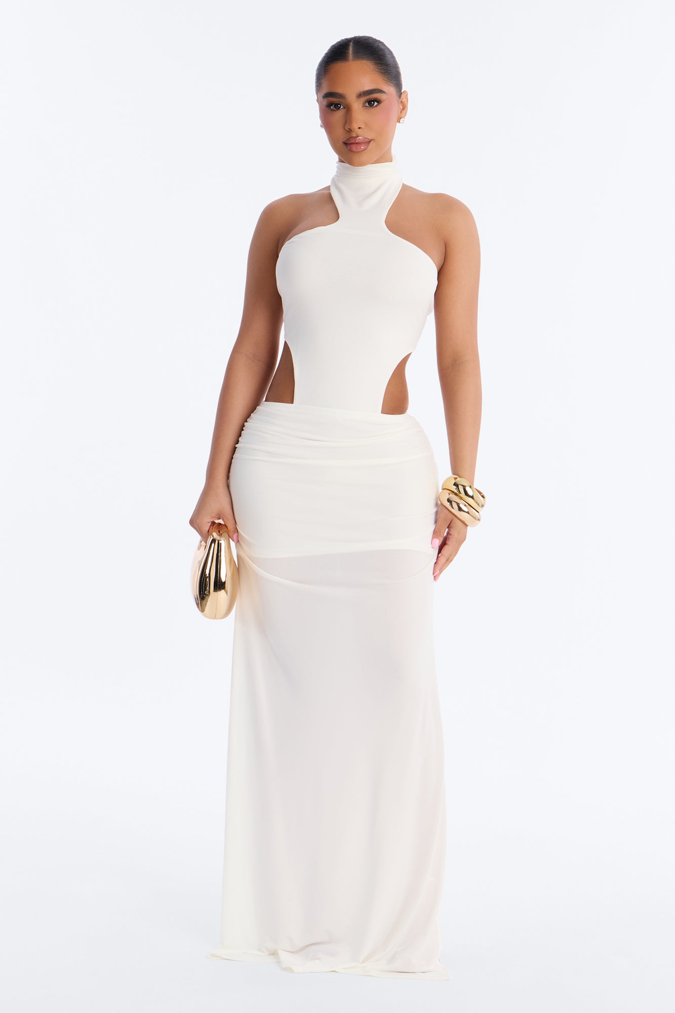 Kai Cut Out Twist Maxi Dress - White