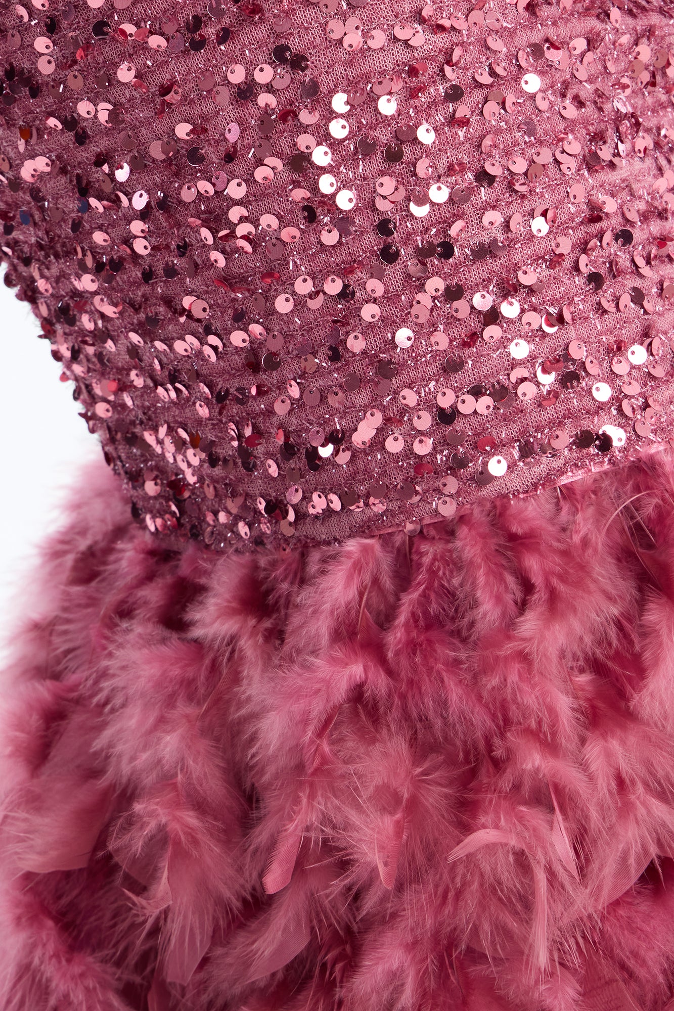 Zoey Feathered Sequin Midi Dress - Mauve image 4