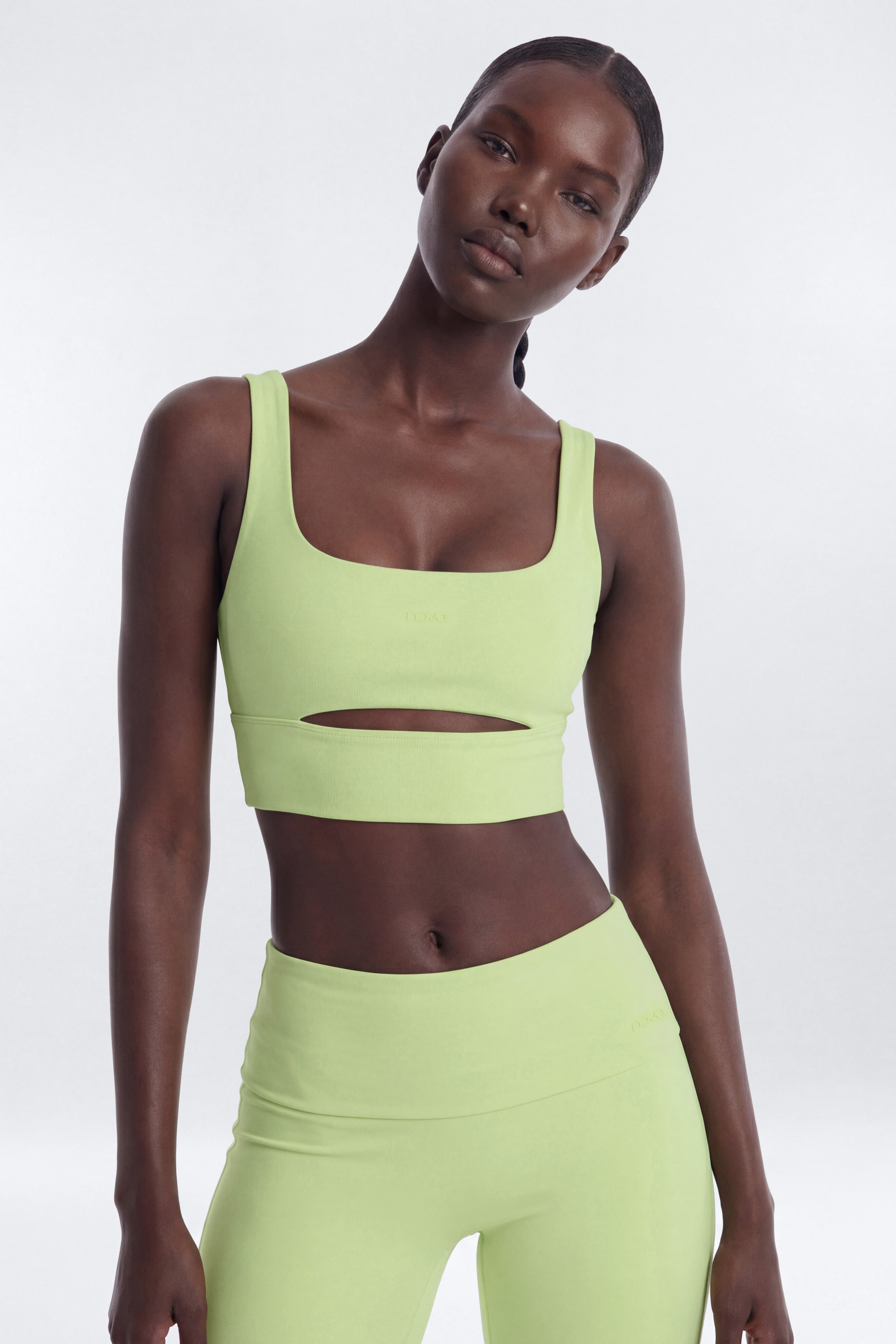 ButterSoft Cut Out Long Line Sports Bra - Pistachio