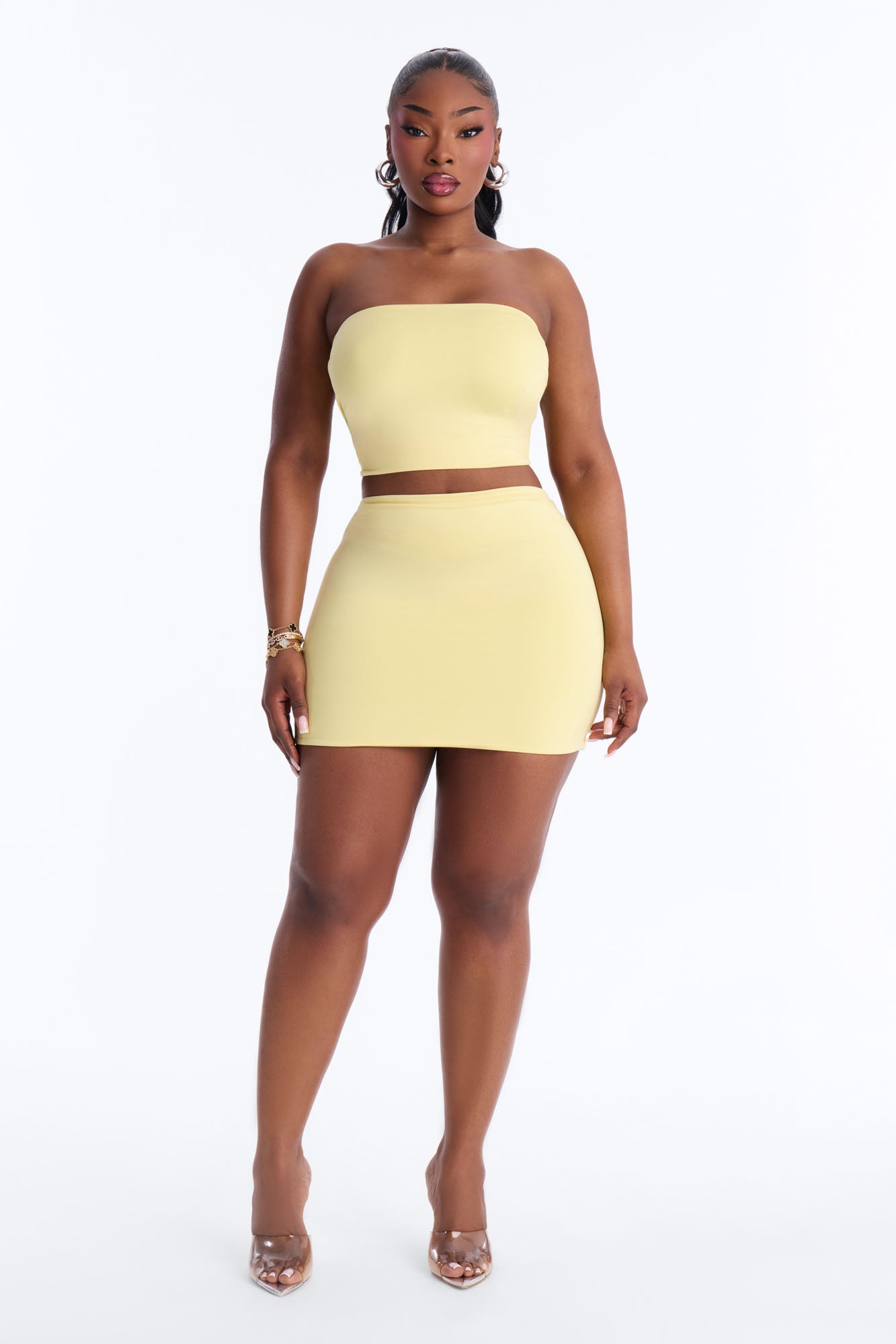 Contour Double Lined Tube Top - Yellow image 5