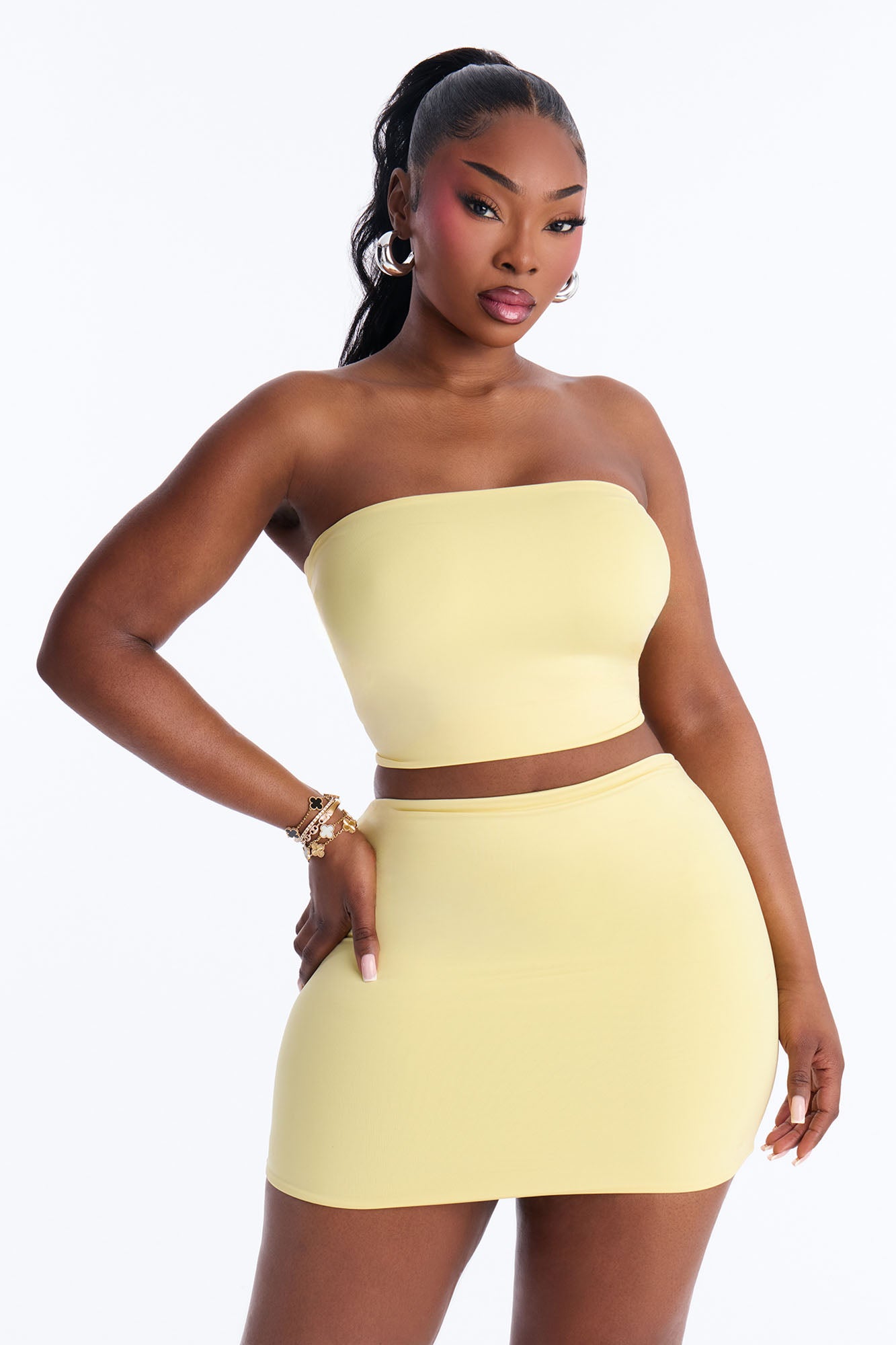 Contour Double Lined Tube Top - Yellow image 4