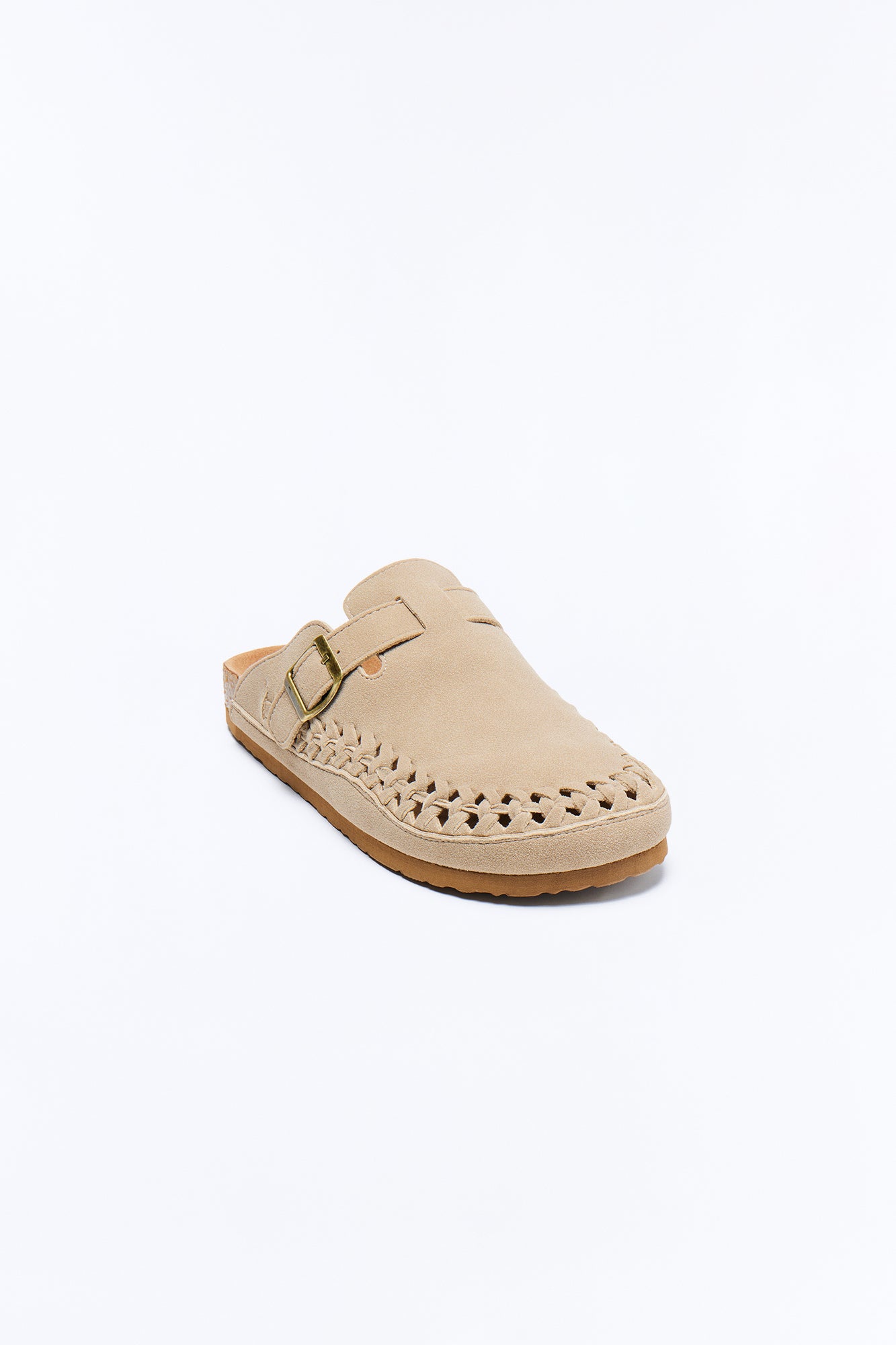 Woven Faux Suede Slip On Mule - Taupe image 4