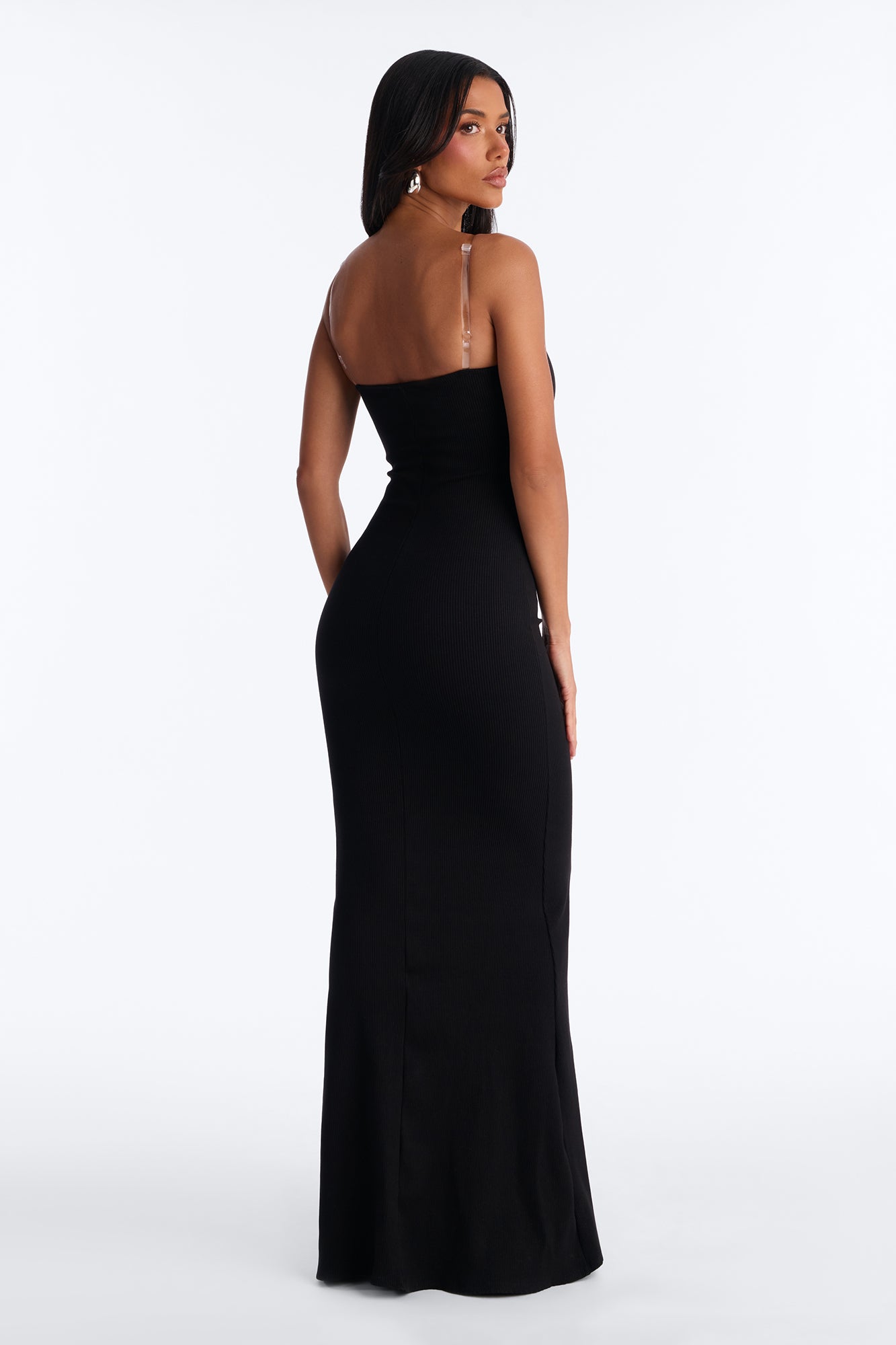Scarlett Snatched Clear Strap Maxi Dress - Black image 4