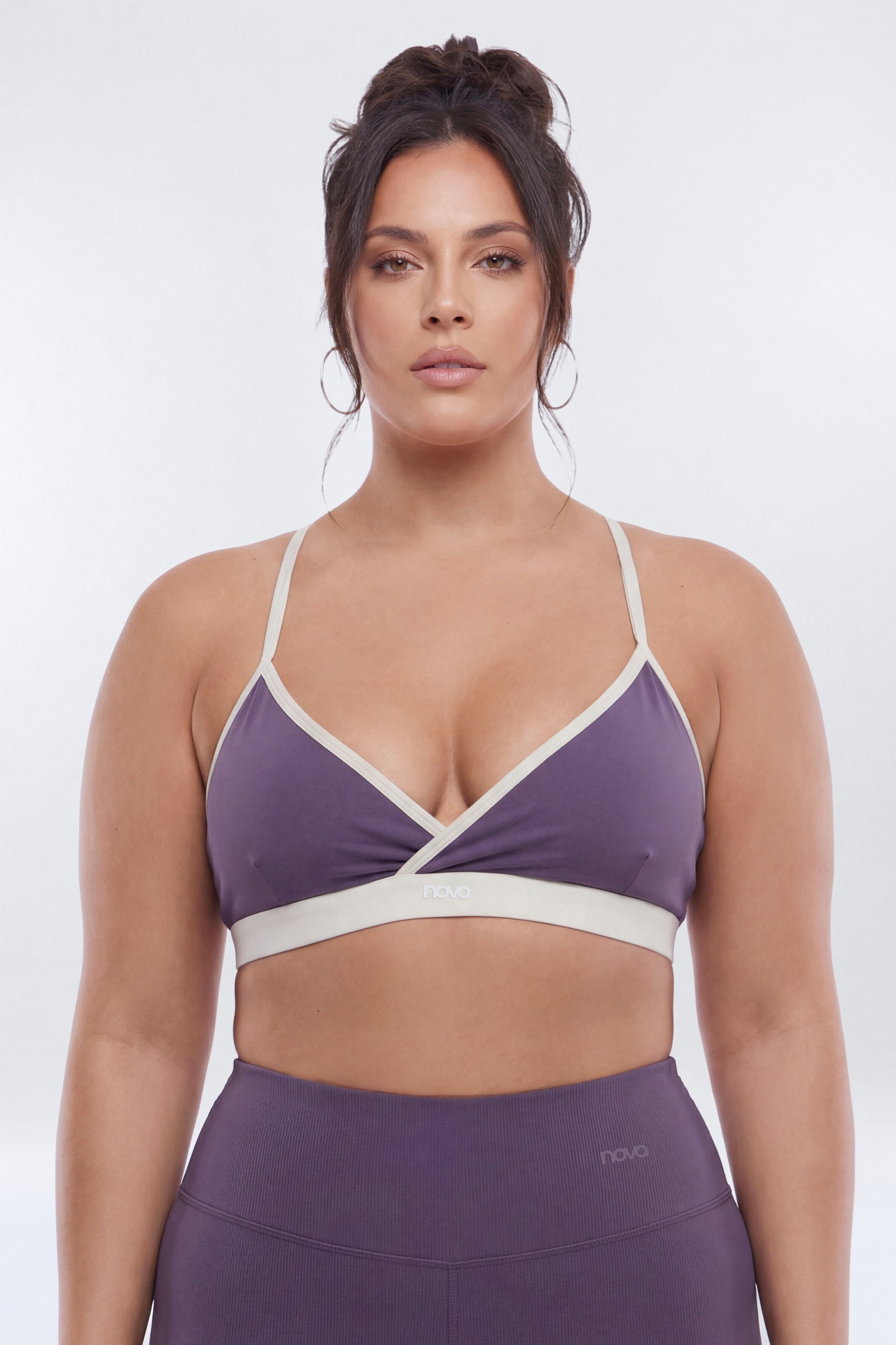 CloudForm™ V Front Contrast Sports Bra - Iris image 6