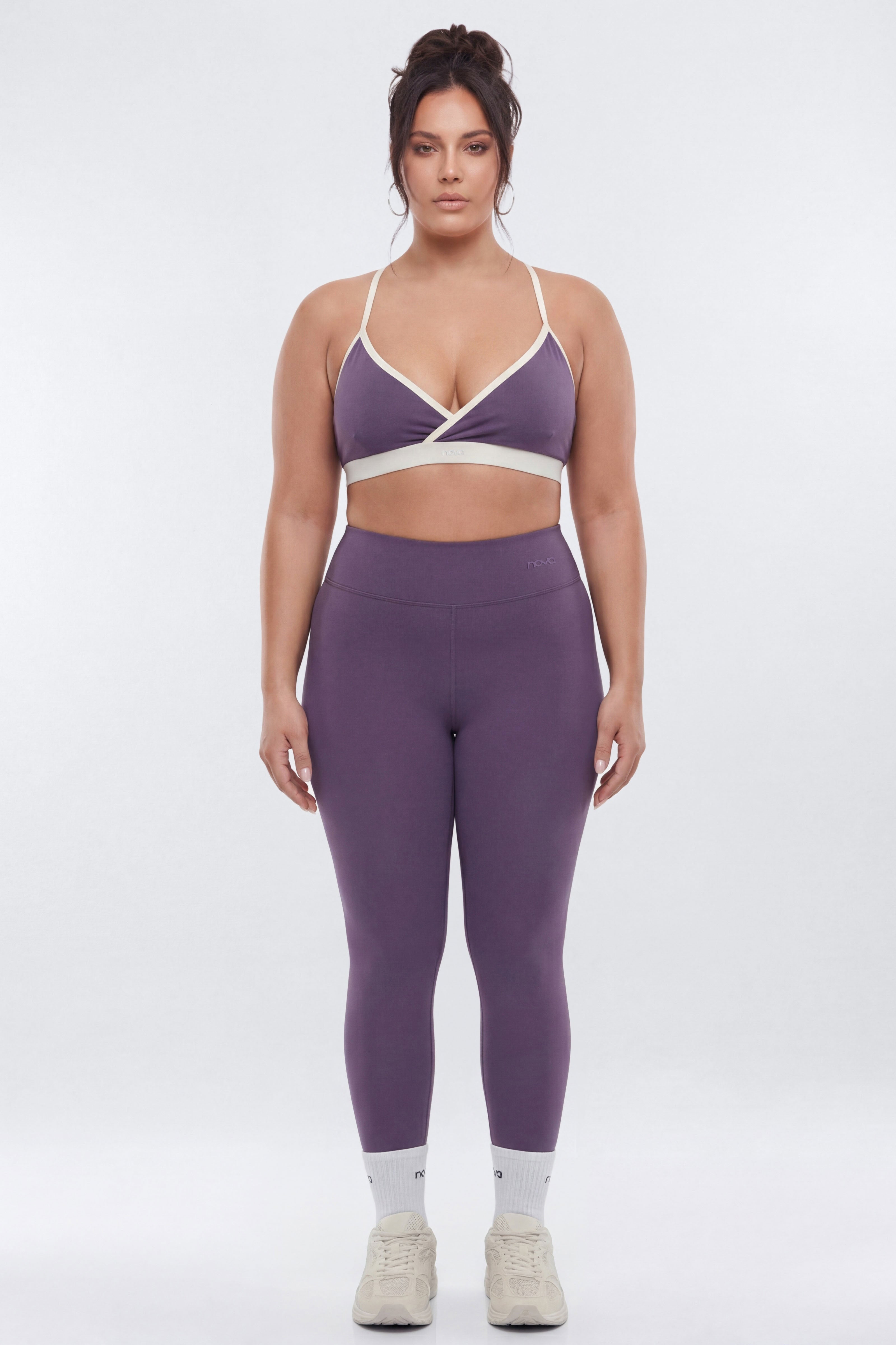 CloudForm™ V Front Contrast Sports Bra - Iris image 7