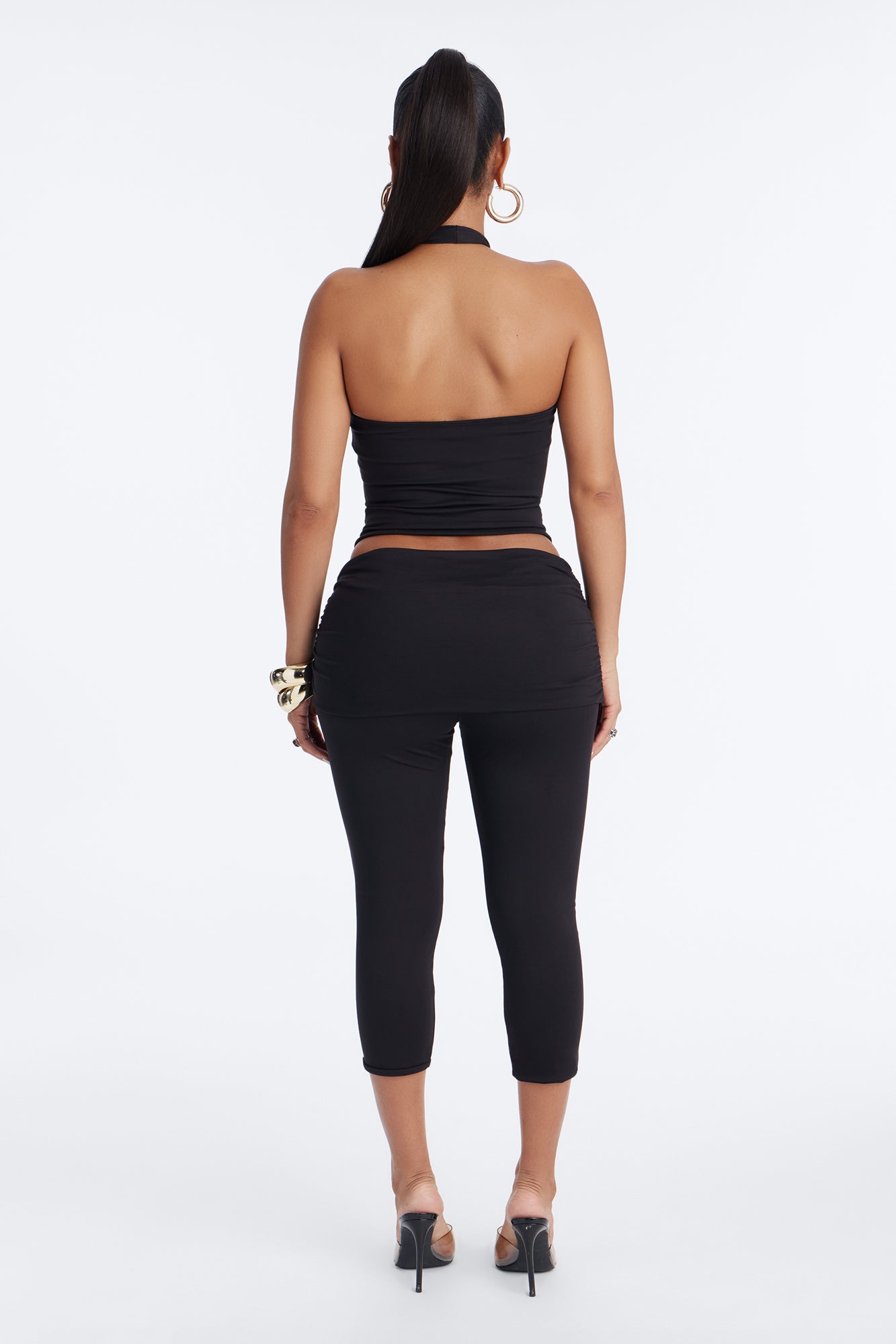 Bianca Matte Form Double Lined Capri Set - Black image 4