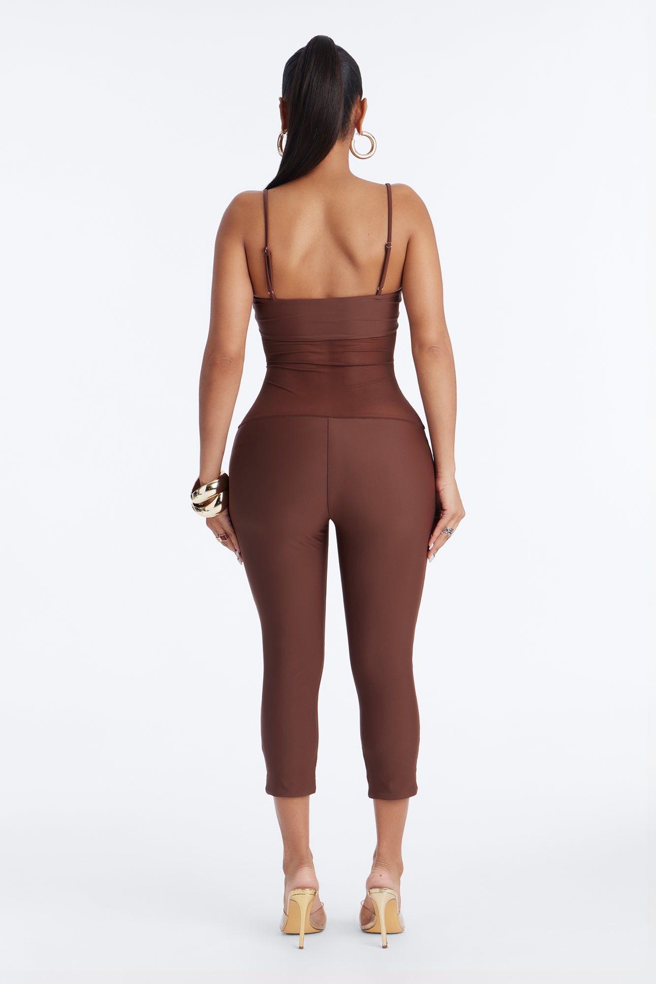 Roxy Form Double Lined Mesh Capri Jumpsuit - Chocolate image 4