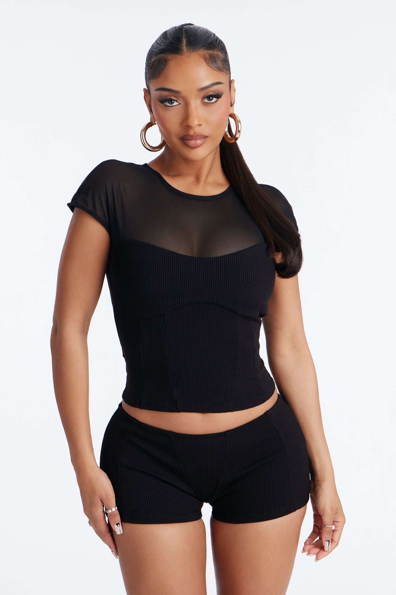 Scarlett Snatched Micro Mini Short Set - Black image 2