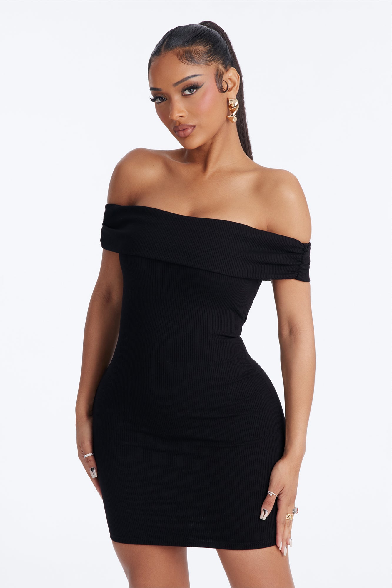 Priscilla Snatched Mini Dress - Black image 2