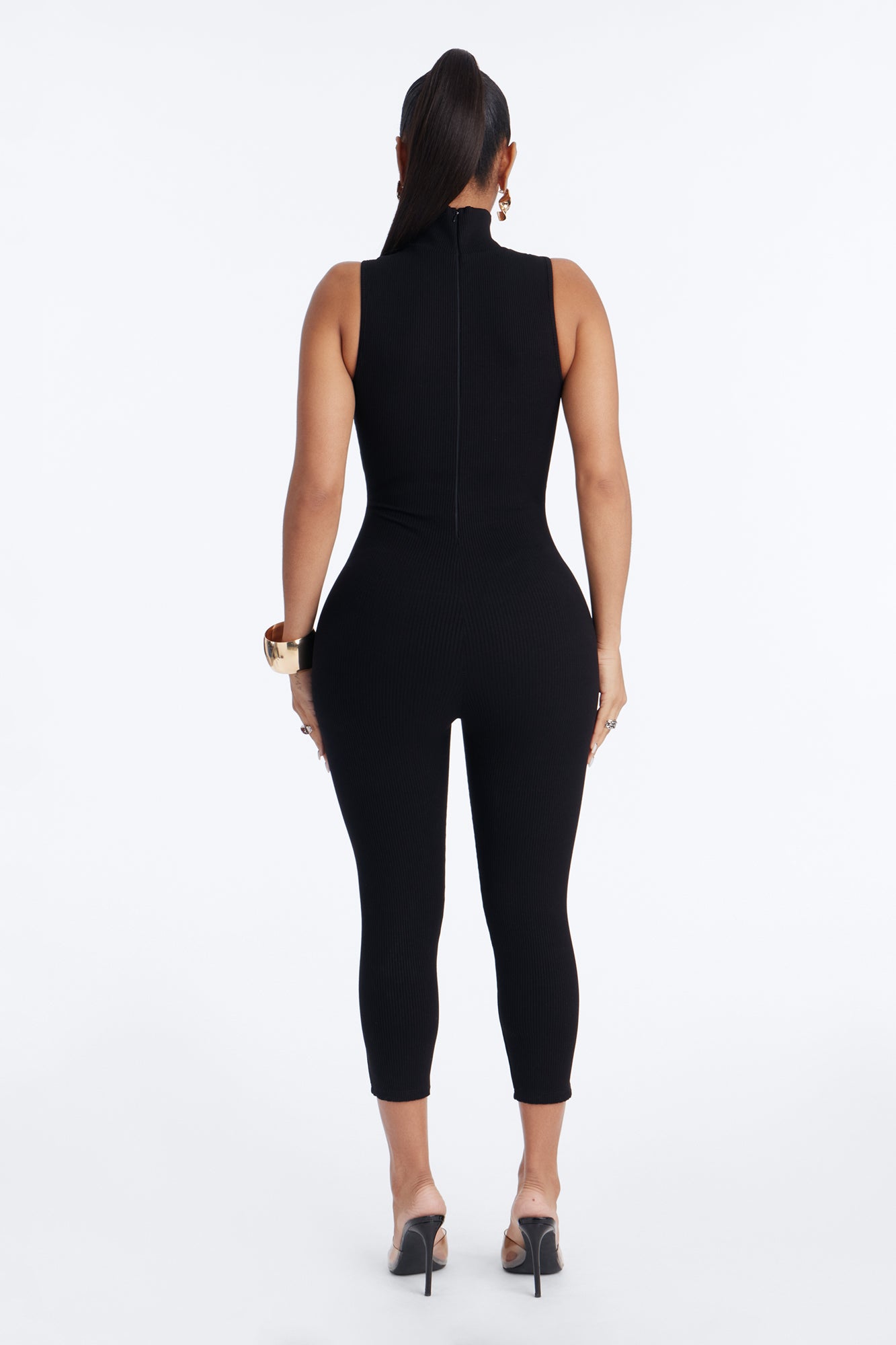 Lindsey Snatched High Neck Jumpsuit - Black image 4