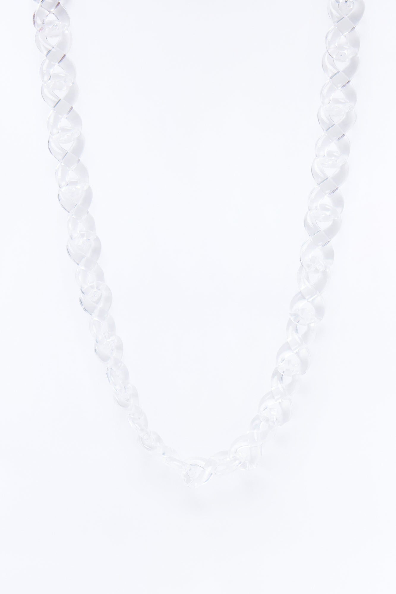 Thick Clear Infinity Chain Necklace - Clear image 3