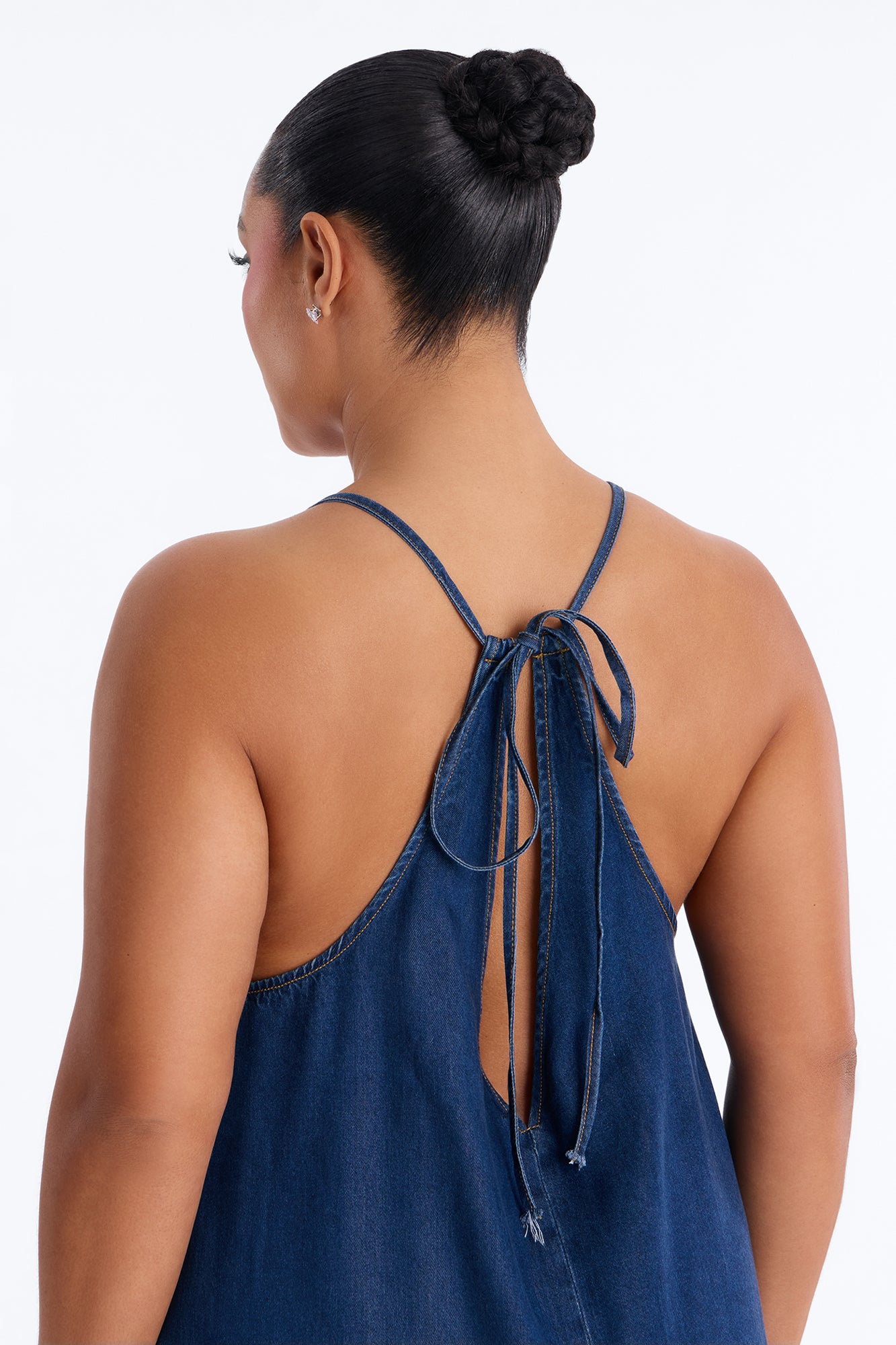 Daytime Chic Denim Maxi Dress - Dark Wash image 7
