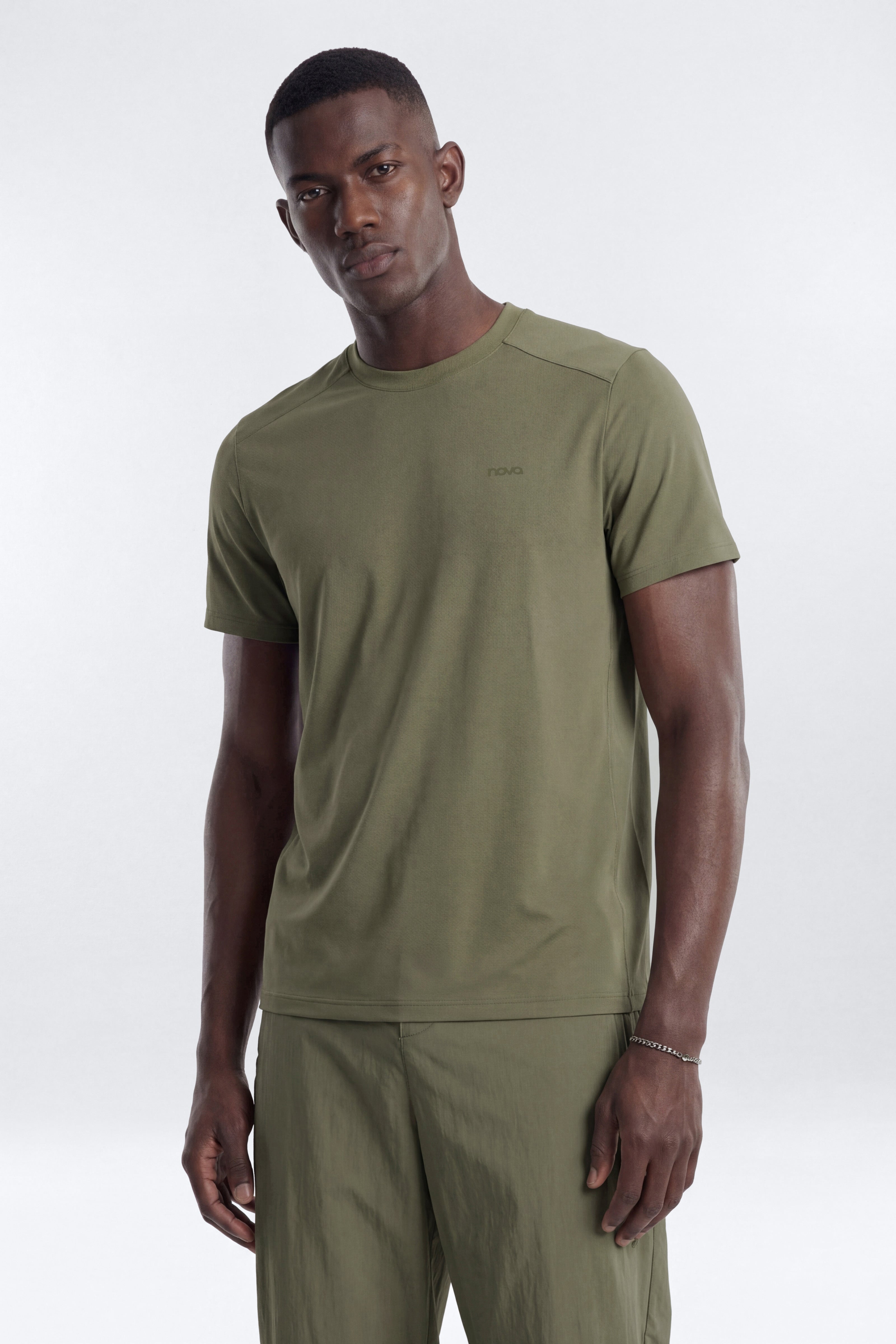 HexTech™ Crew Neck Active Top - Moss