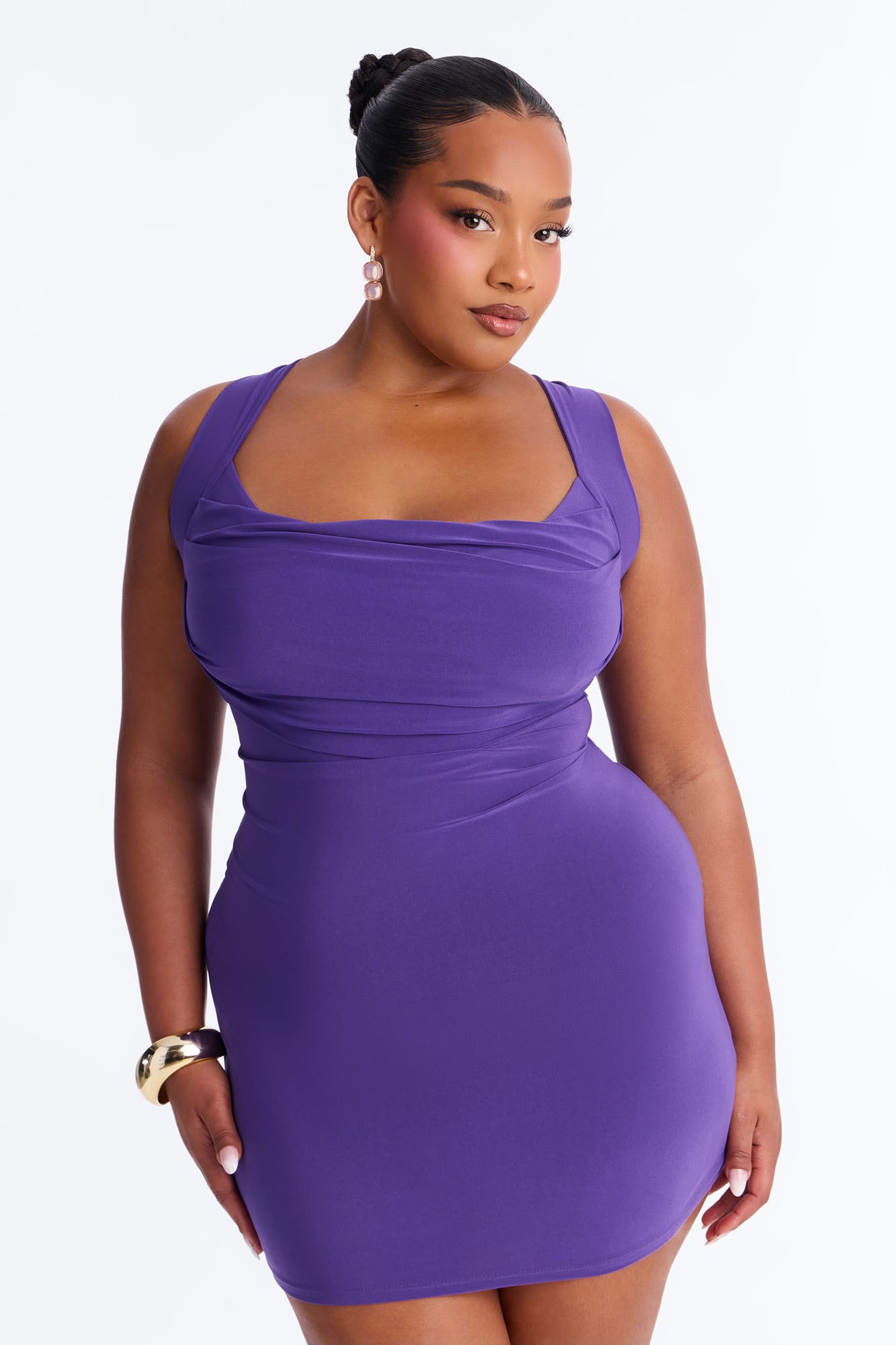 Kaylee Sleeveless Tie Back Mini Dress - Purple image 5