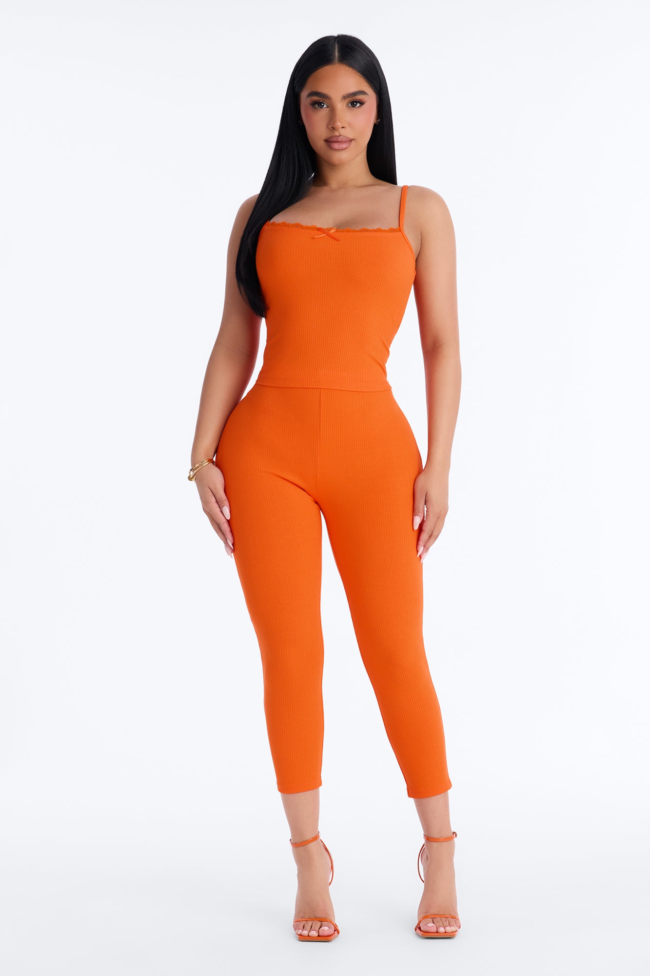 Stirling Snatched Capri Pant Set - Orange
