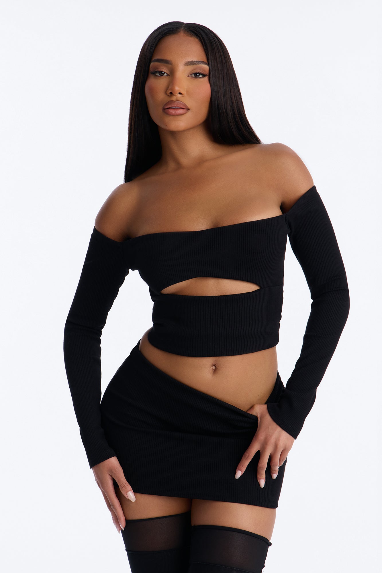 Scarlett Snatched Micro Mini Skort Set - Black