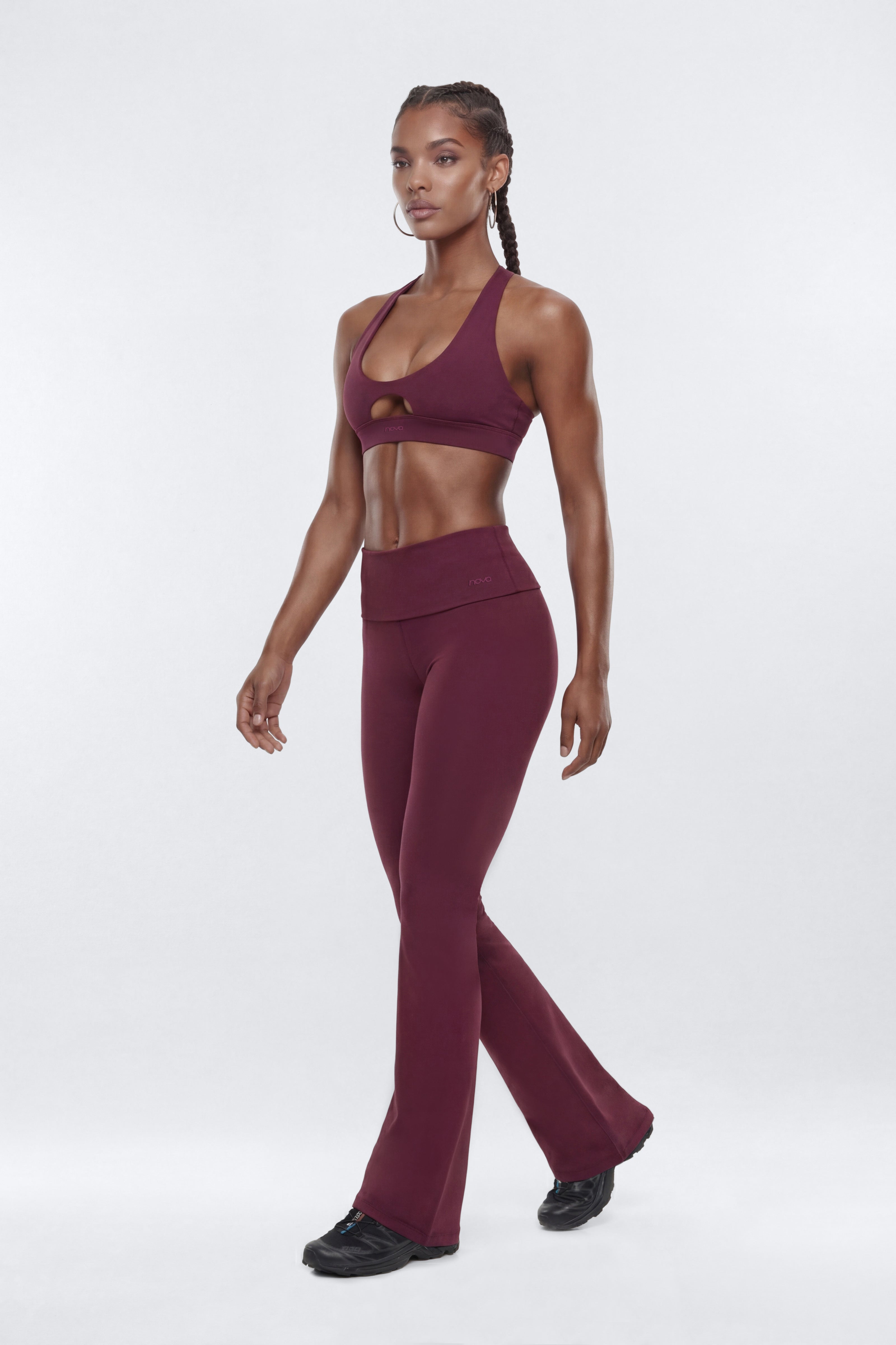 ButterSoft 33″ Low Rise Foldover Flare Legging - Merlot