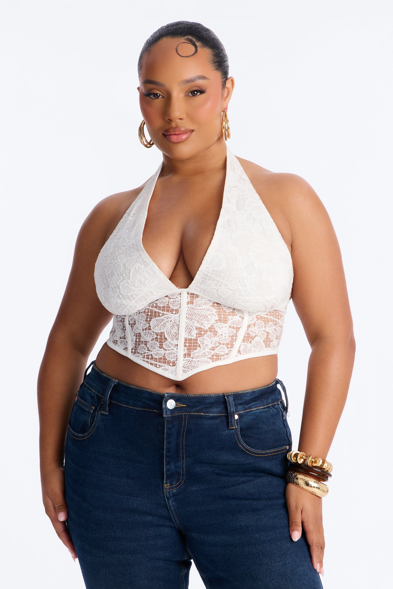 Lost In The City Lace Corset - White image 5